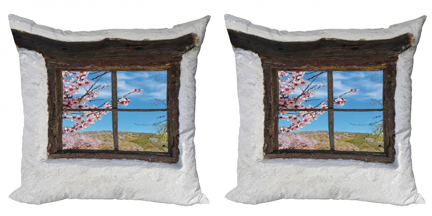 Accent Pastoral-Art-Foto Abakuhaus (2 Doppelseitiger Modern Digitaldruck, Kissenbezüge Mandelblüte Stück),