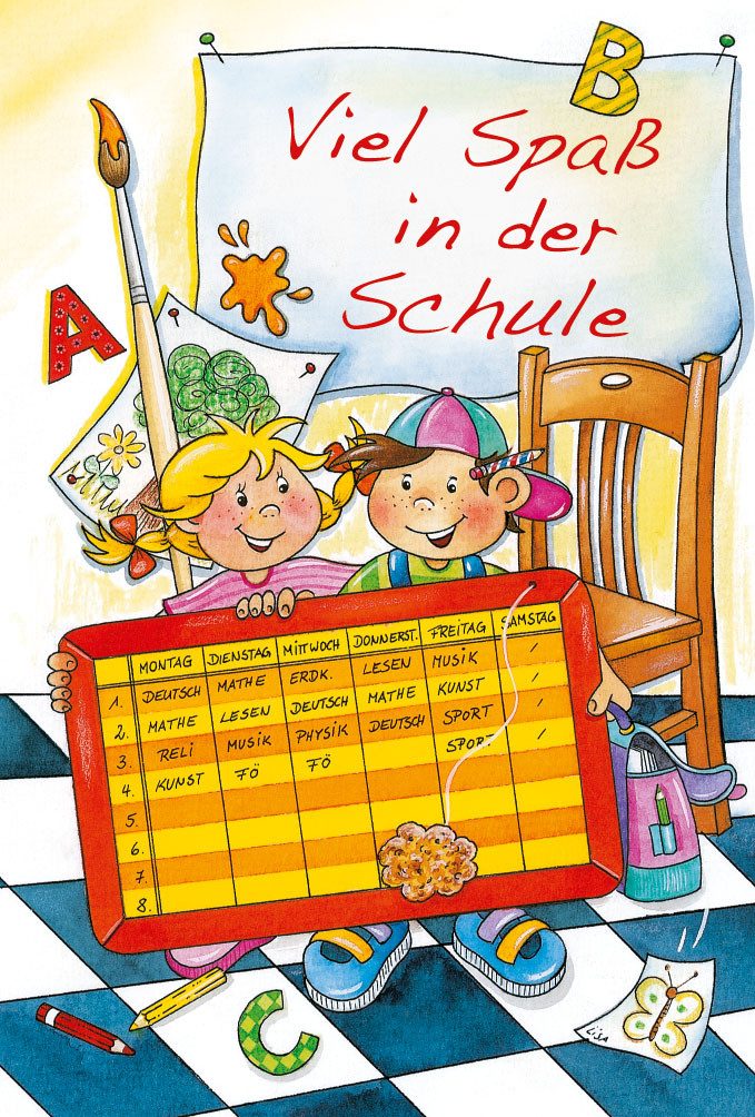 BSB Grußkarten Schulanfang Glückwunschkarte im Format 11,5 x 17 cm mit