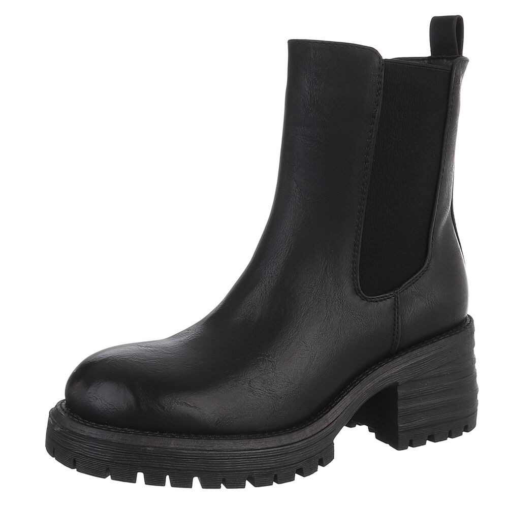 Ital-Design Modische Chelsea Boots mit elastischen Einsätzen für Damen Plat günstig online kaufen
