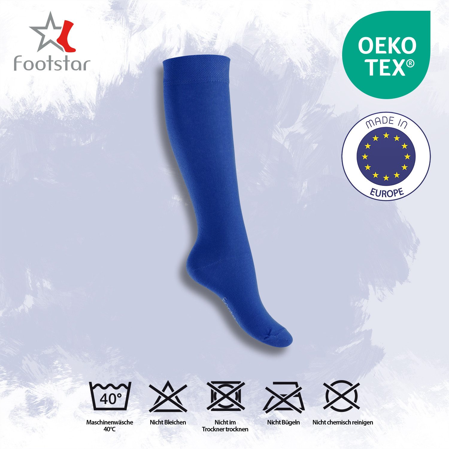 Footstar EVERYDAY! 5 PAAR Damen & Herren Kniestrümpfe Lange Socken kniehoch