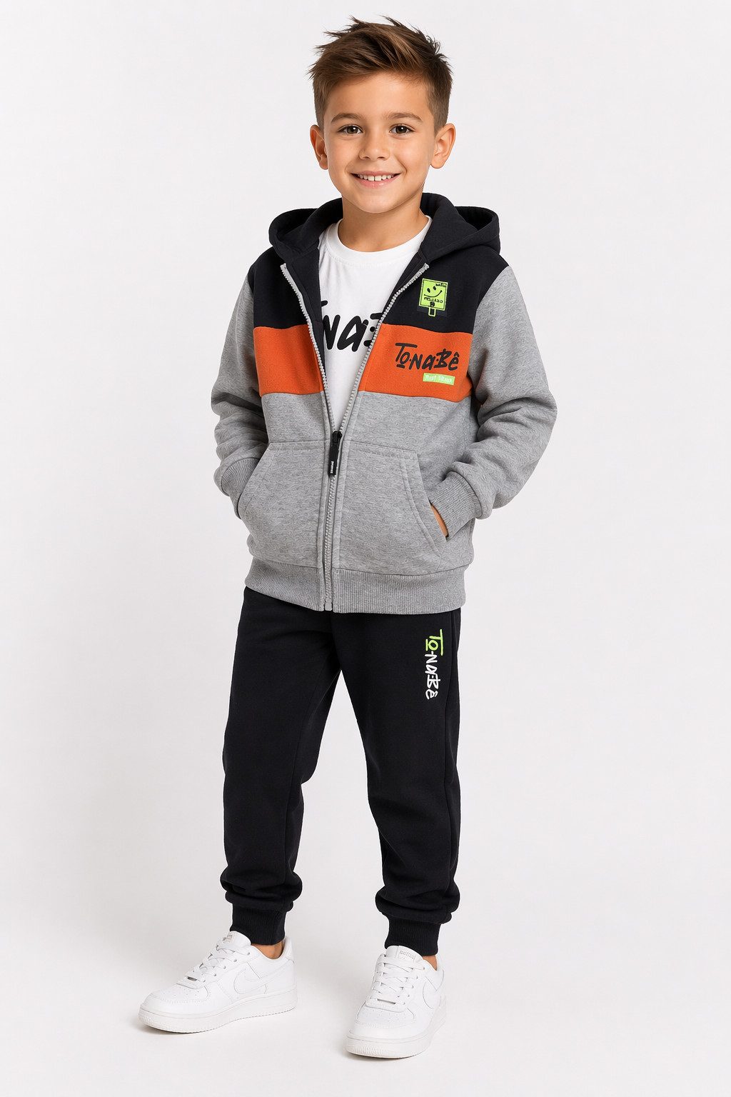 Hessis Jogginganzug Freizeitanzug Trainingsanzug JF209 (Set, 3-tlg., T-Shirt, Jacke und Jogginghose), für Kinder