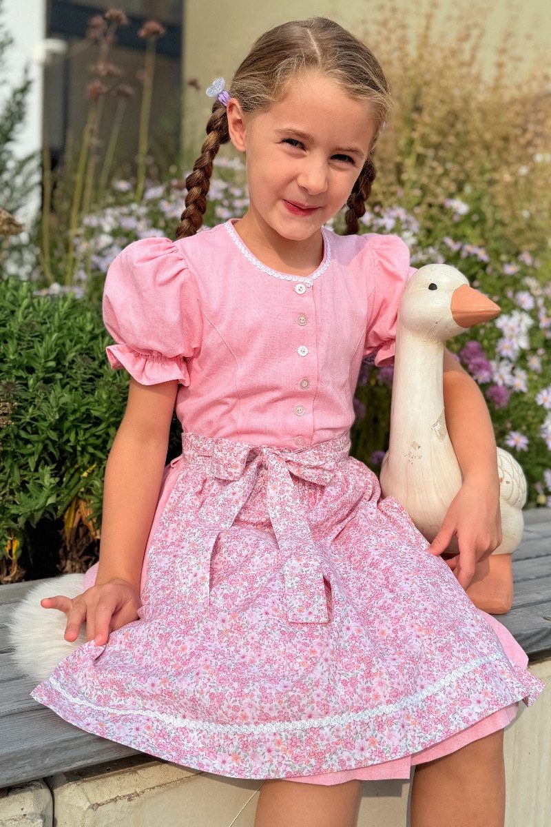 Isar-Trachten Dirndl Kinderdirndl 2tlg. - HEIDI - rosa