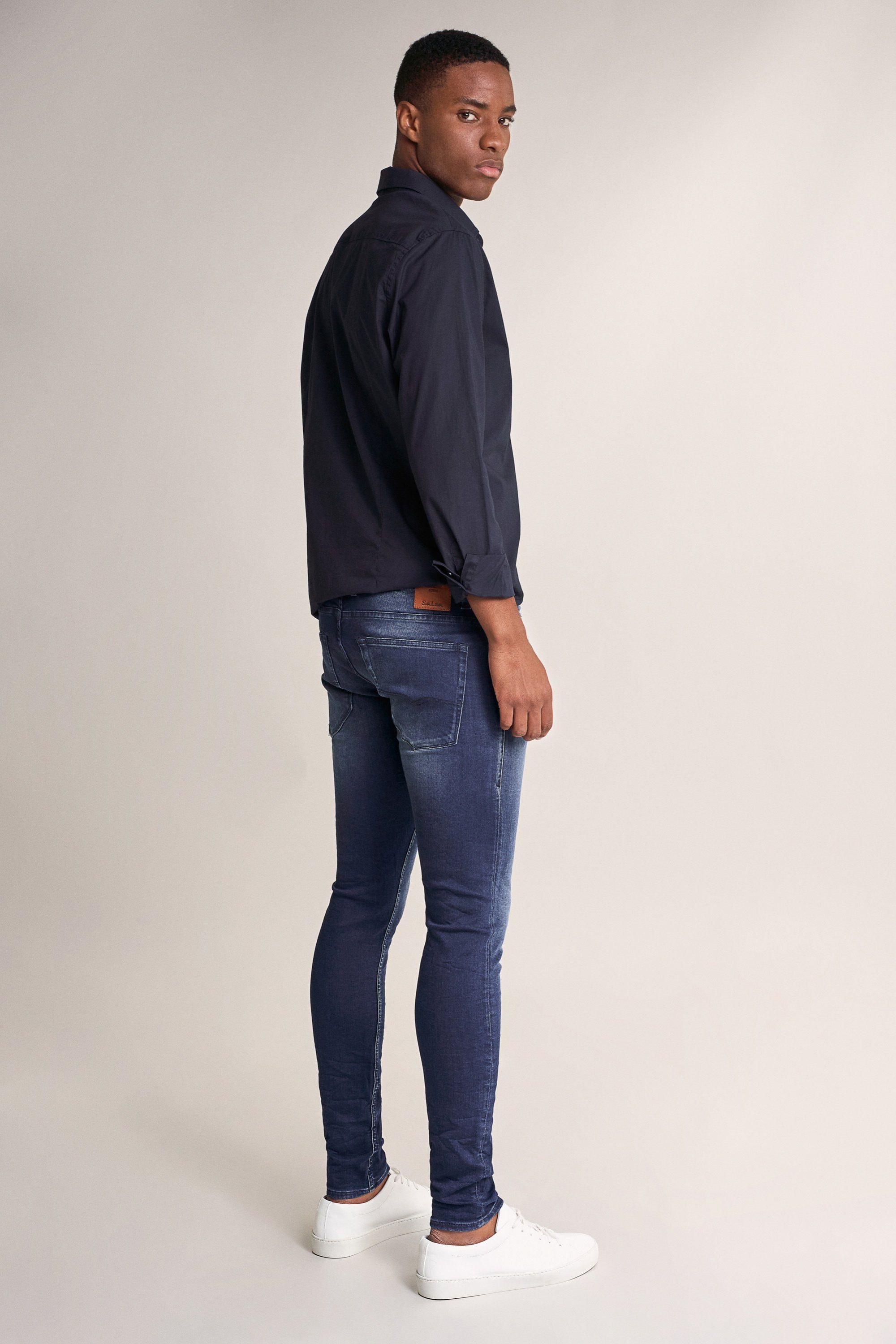 Salsa 5-Pocket-Jeans SALSA JEANS CLASH dark blue used washed 125222.8504