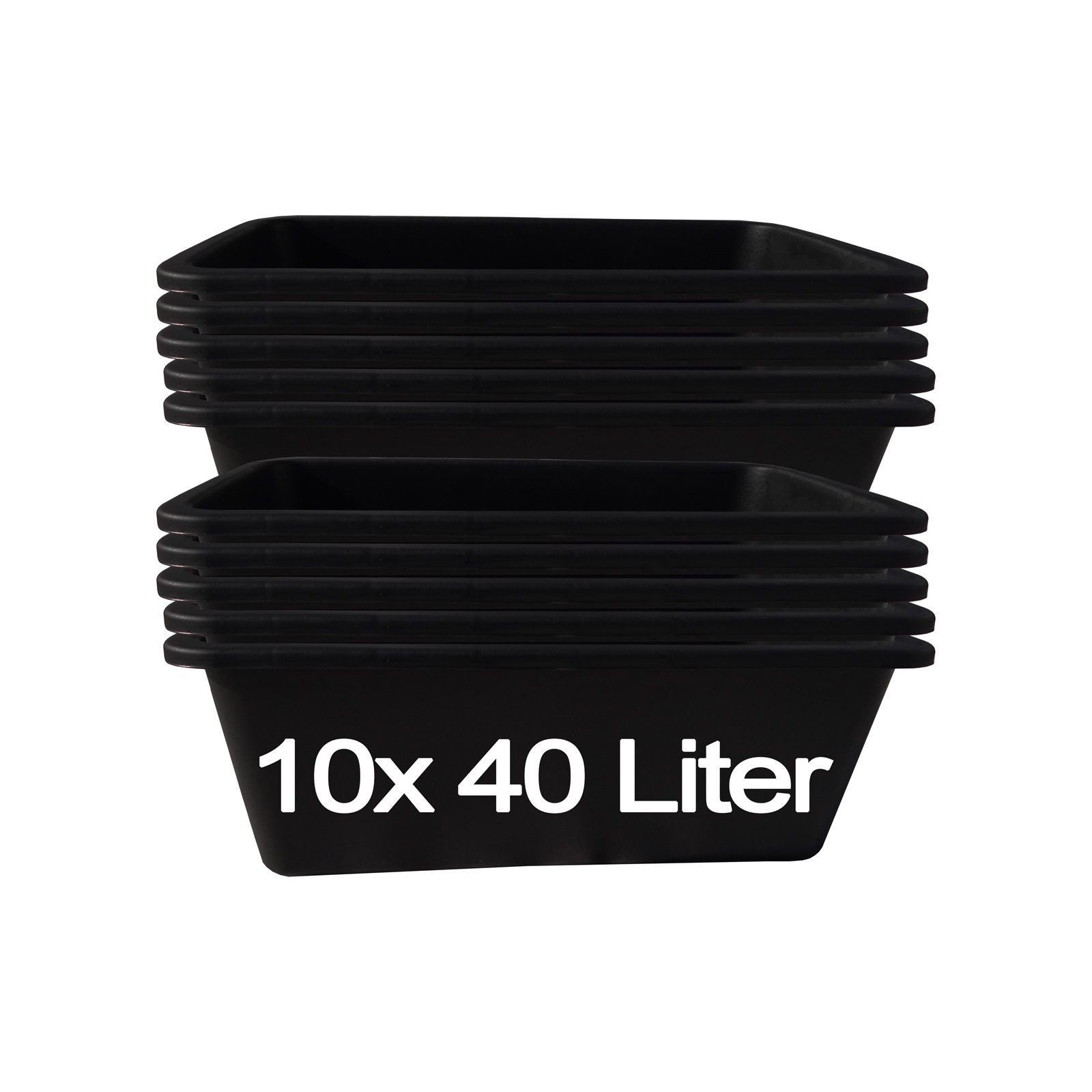 Hossi's Wholesale Mörtelkübel 10x40l Set Pflanzwanne Mörtelkasten Pflanzkübel Zementkübel Tuppen, (10-tlg)