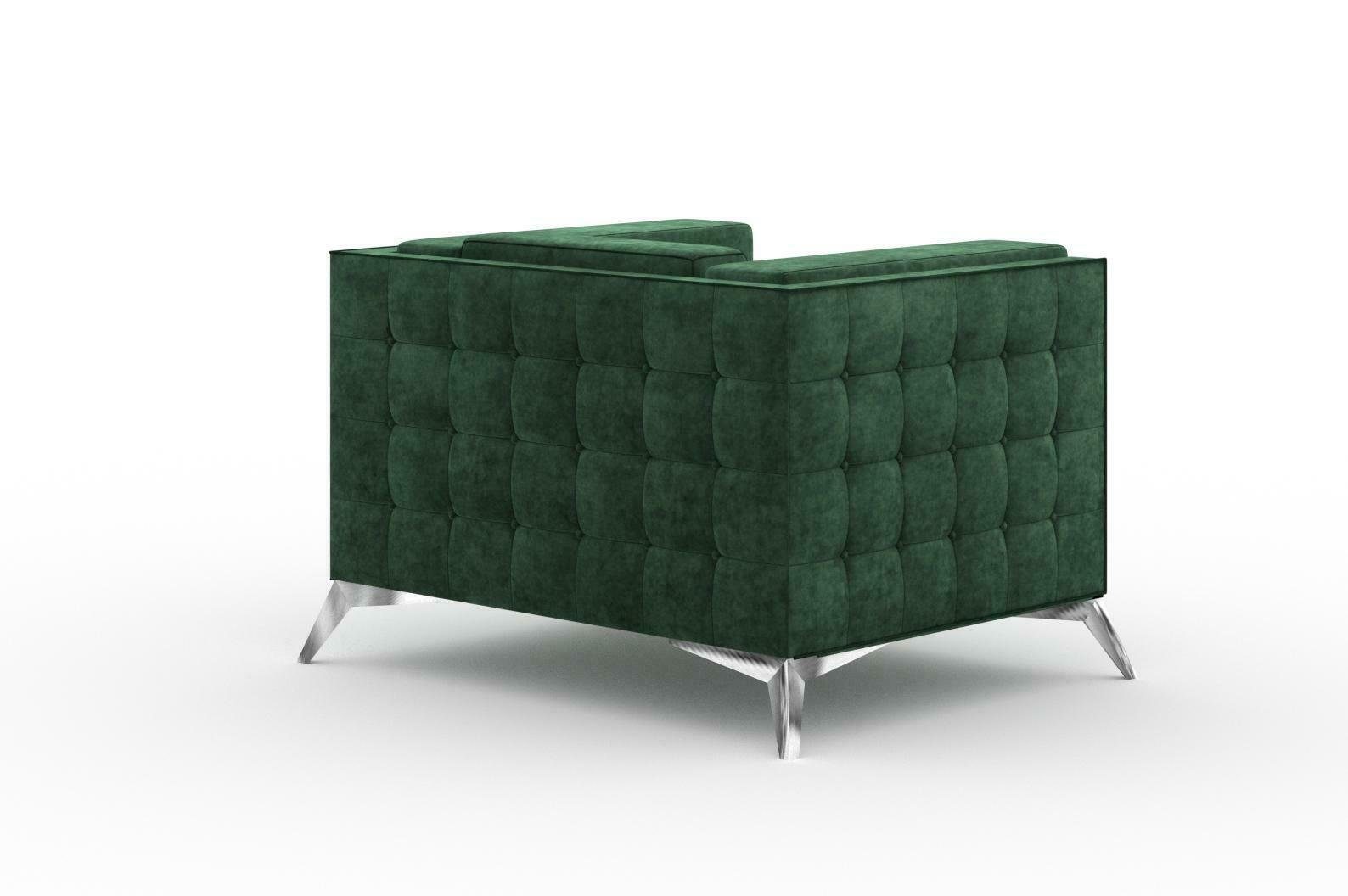 1 Sofa Stoff Sessel, Couchen Neu Sitzer Polster JVmoebel Fernseh Sessel Chesterfield Textil Couch