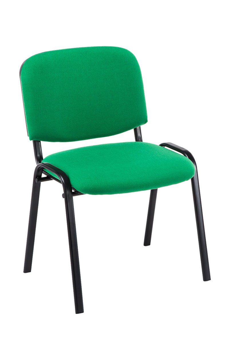 TPFLiving Besucherstuhl Keen mit Stoff Warteraumstuhl St), Konferenzstuhl - schwarz grün 4 (Besprechungsstuhl Gestell: Metall hochwertiger - - Messestuhl, - Polsterung Sitzfläche