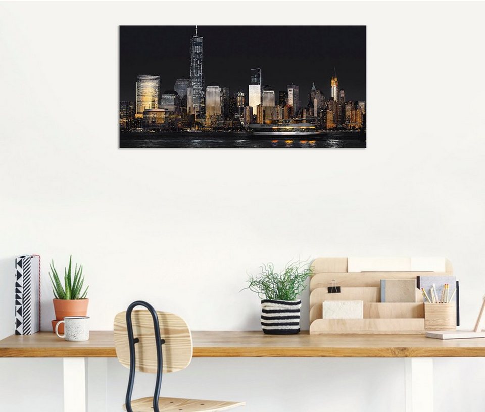 Artland Wandbild New York Financial Distrikt, New York (1 St), als Alubild,  Leinwandbild, Wandaufkleber oder Poster in versch. Größen