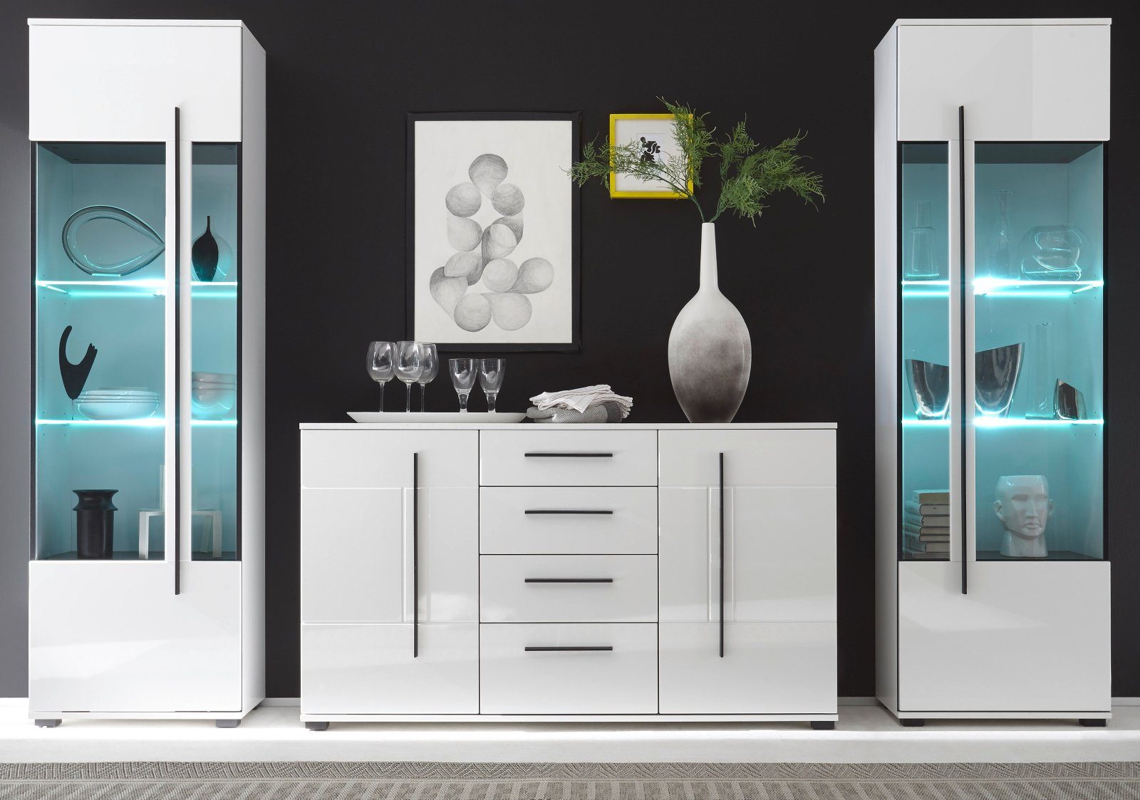 Furn.Design Wohnwand Design-D, (Schrankwand 3-teilig, ca. 290 x 200 cm), in günstig online kaufen