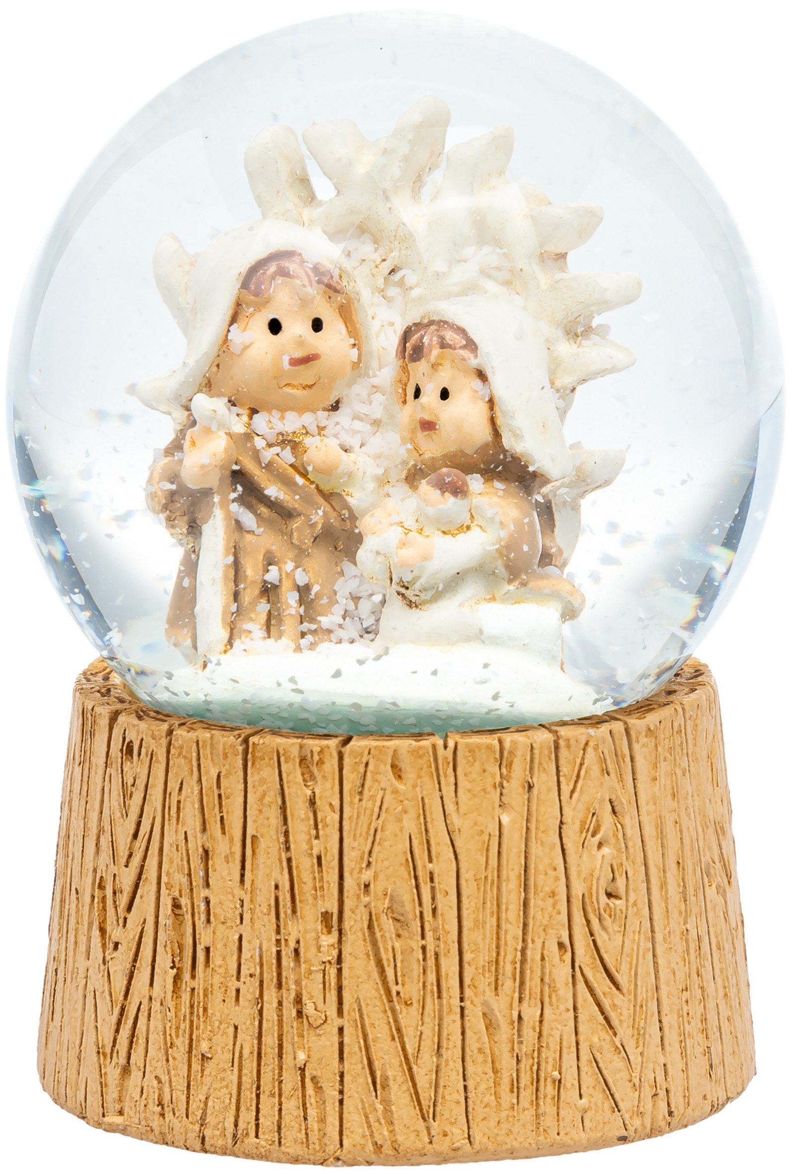 SIKORA Schneekugel SK28 Kleine Glas Schneekugel für Weihnachten Heilige Familie D:45mm, Besondere Winterdeko – das perfekte Geschenk für Familie & Freunde