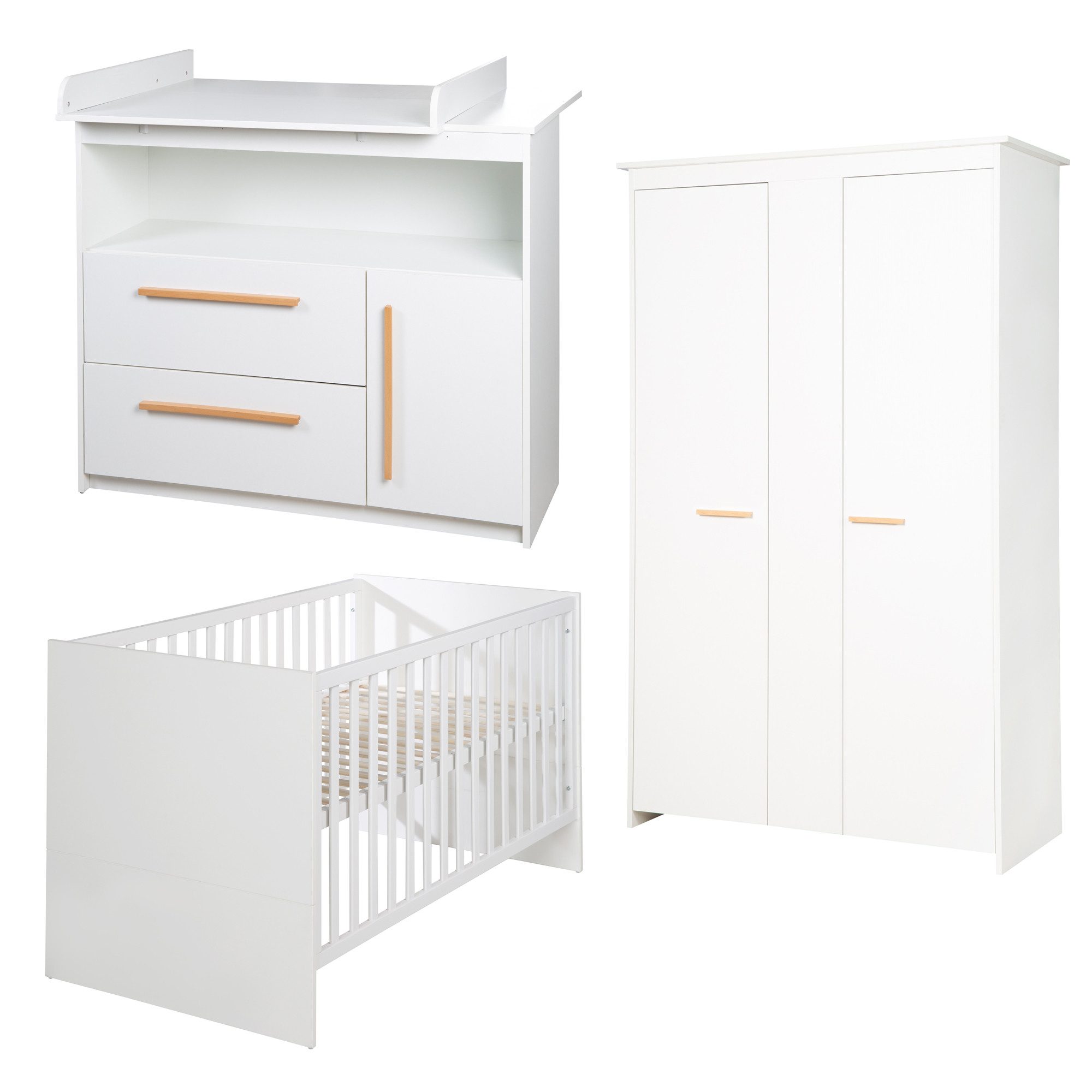 roba® Babyzimmer-Komplettset Lilo 3-teilig, Mitwachsend durch Höhenverstell günstig online kaufen