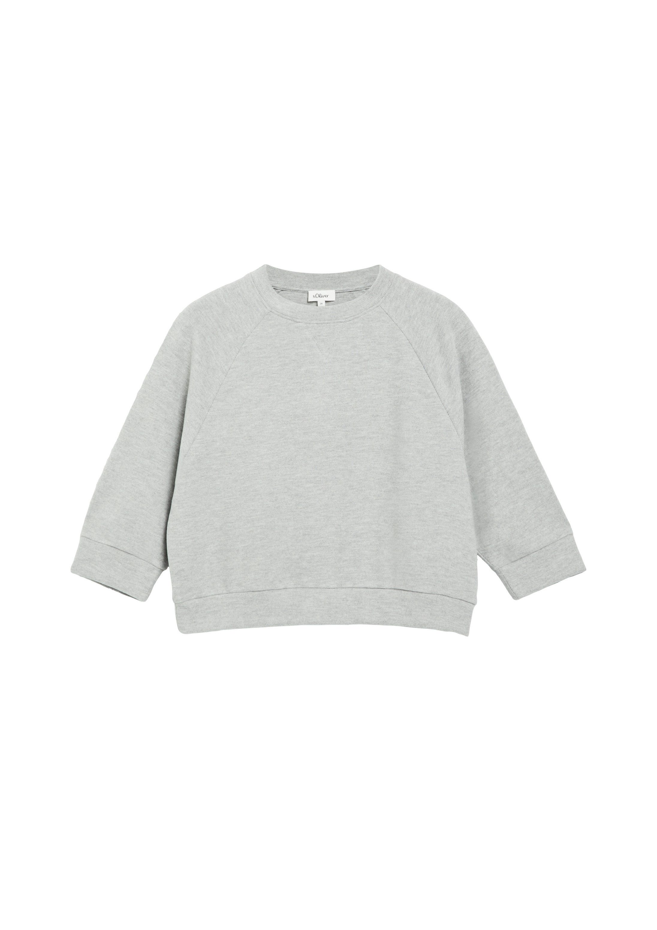 s.Oliver 3/4 Arm-Pullover Sweatshirt Weiches Sweatshirt mit 3/4-Ärmeln