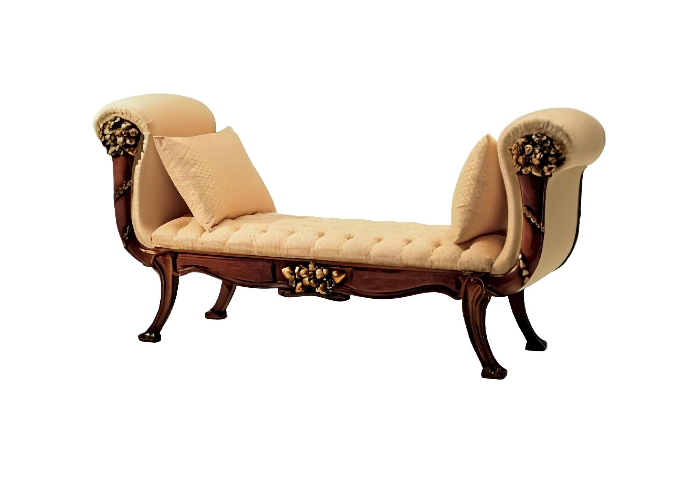 Xlmoebel Chesterfield-Sofa Beige Chaiselounge im Barock-Stil aus hochwertigem Stoff, Hergestellt in Europa