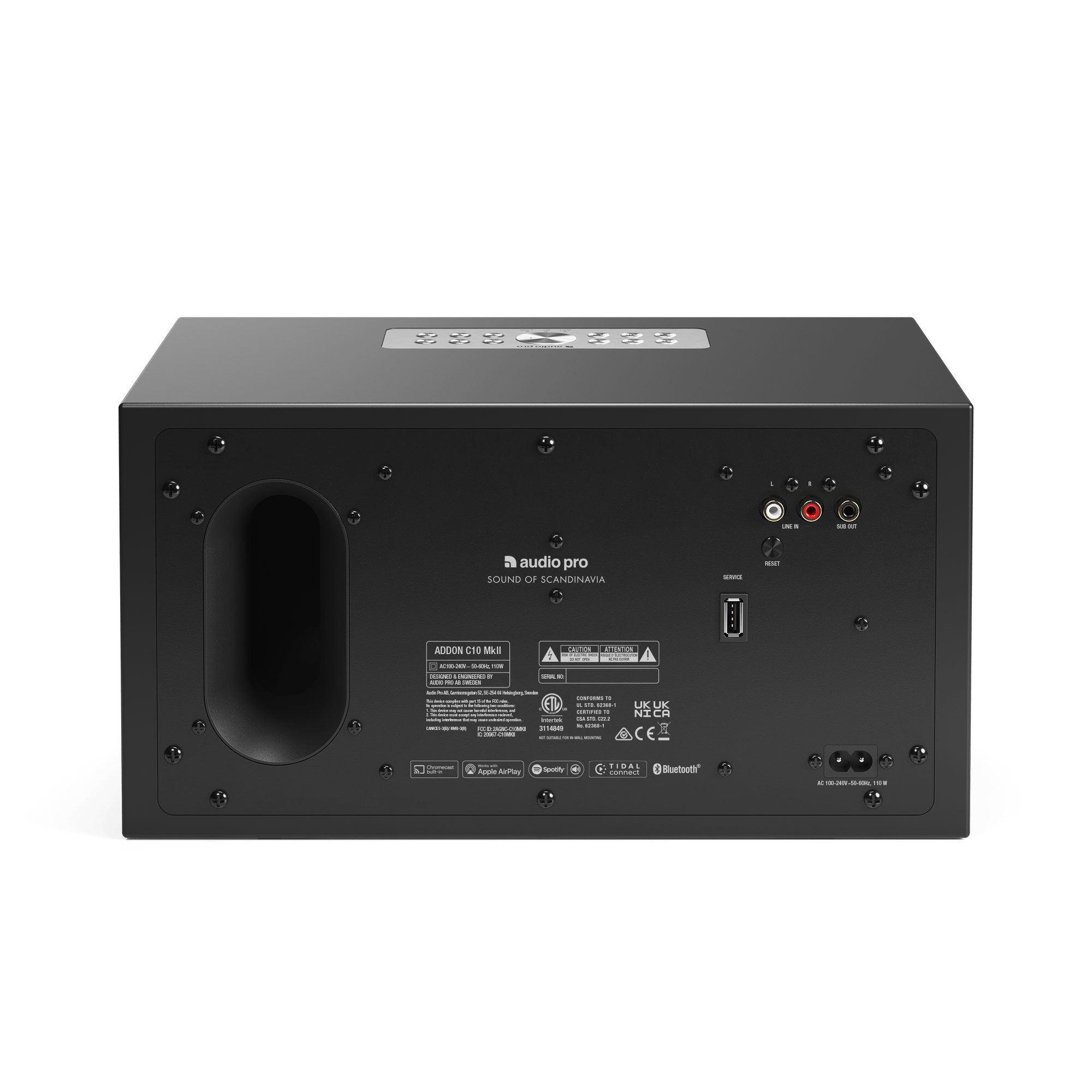 Audio Pro C10 WLAN (WiFi), Multiroom-Lautsprecher Multiroom Wireless Lautsprecher) (Bluetooth, Schwarz MKII