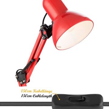 Globo Tischleuchte Tischlampe Leselampe Tischleuchte Kinder Büro Schreibtischlampe rot