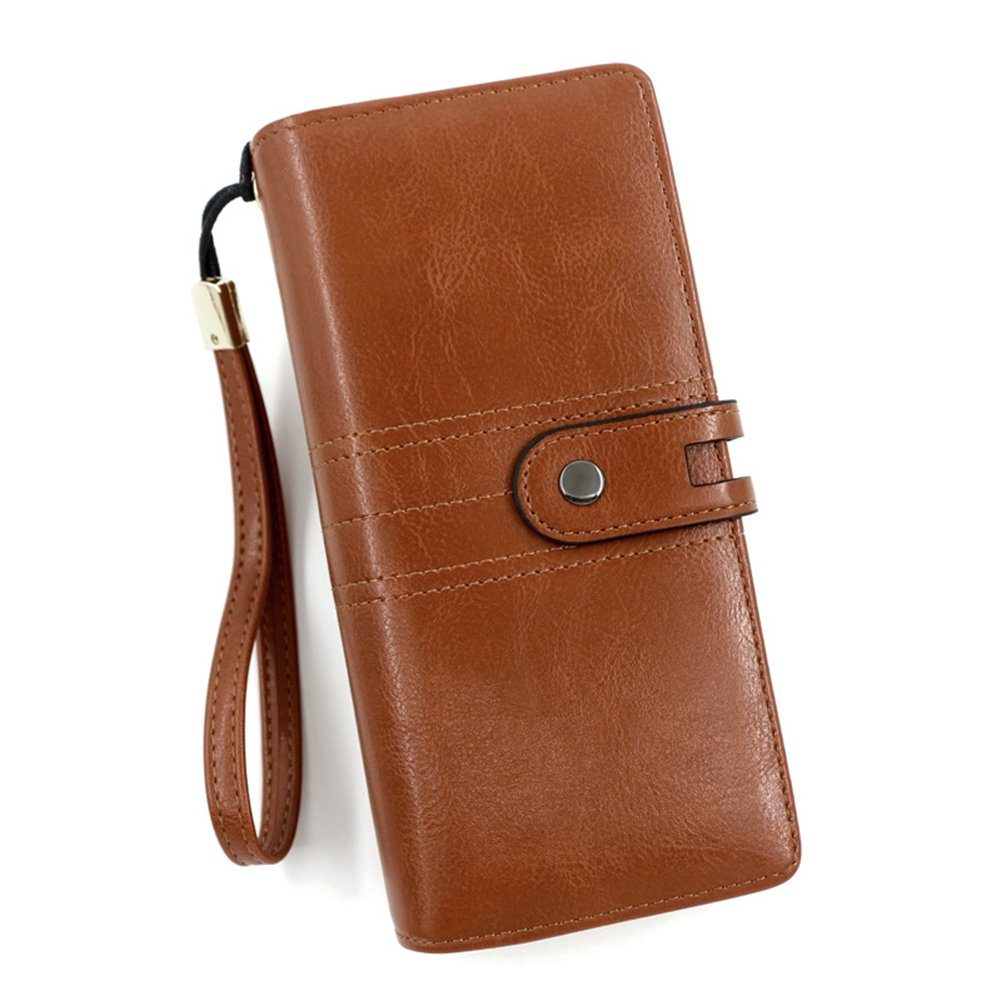 Blusmart Geldbörse Personalisierte Reißverschluss-Clutch Schnalle, Geldbörse, Handtasche, Unterarmtasche brown