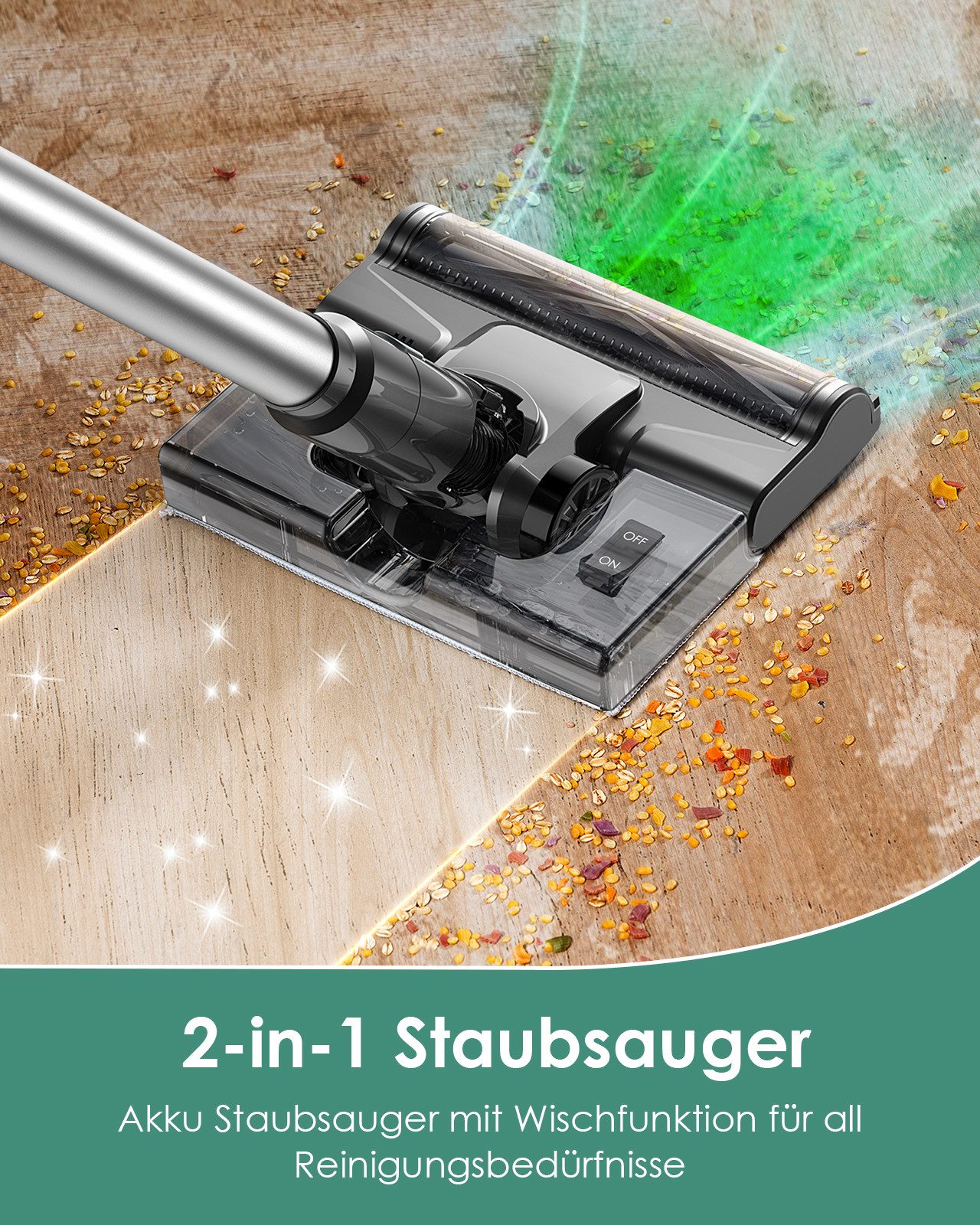 ZMH Akku-Handstaubsauger S7 Plus Stielstaubsauger Kabellos 40/30Kpa Stark Saugkraft 40Min, 500,00 W, beutellos, mit Zyklon & Anti-Tangle Technologie Teppiche