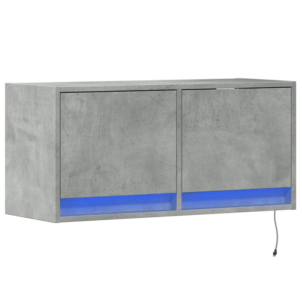 vidaXL TV-Wand TV-Wandschrank mit LED-Beleuchtung Betongrau günstig online kaufen