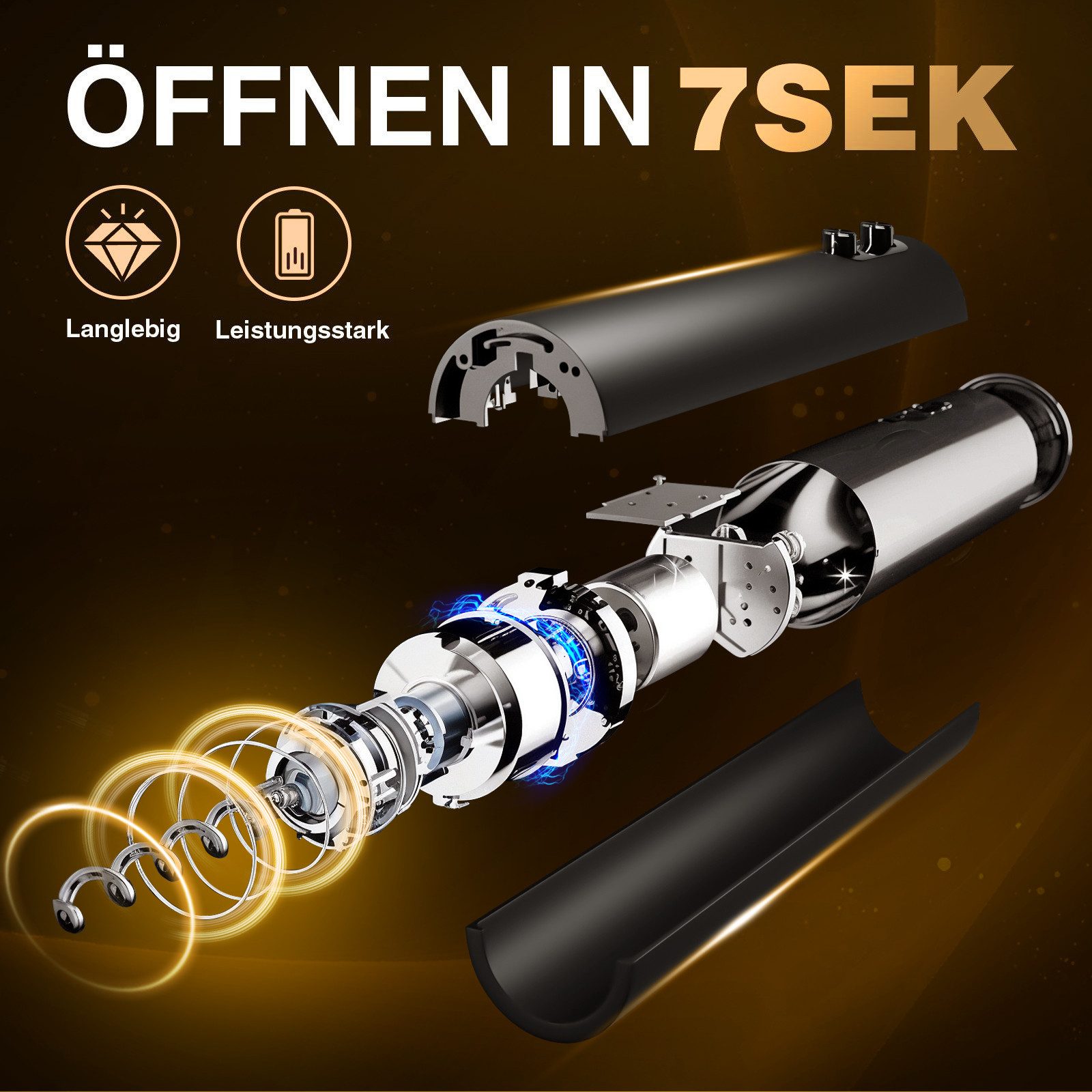 Elegear Korkenzieher 7s Elektrischer Mini Weinöffner Weihnachten Geschenk, (4, 1 tlg), mit Folienschneider Weinausgießer und Vakuum Weinverschluss