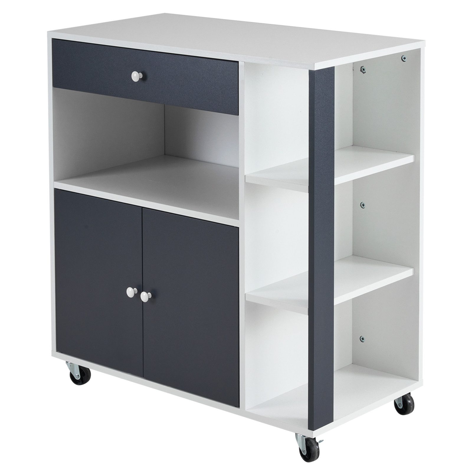 VINGLI Küchenwagen Servierwagen mit Rollen, Arbeitsplatte, Schubladen günstig online kaufen