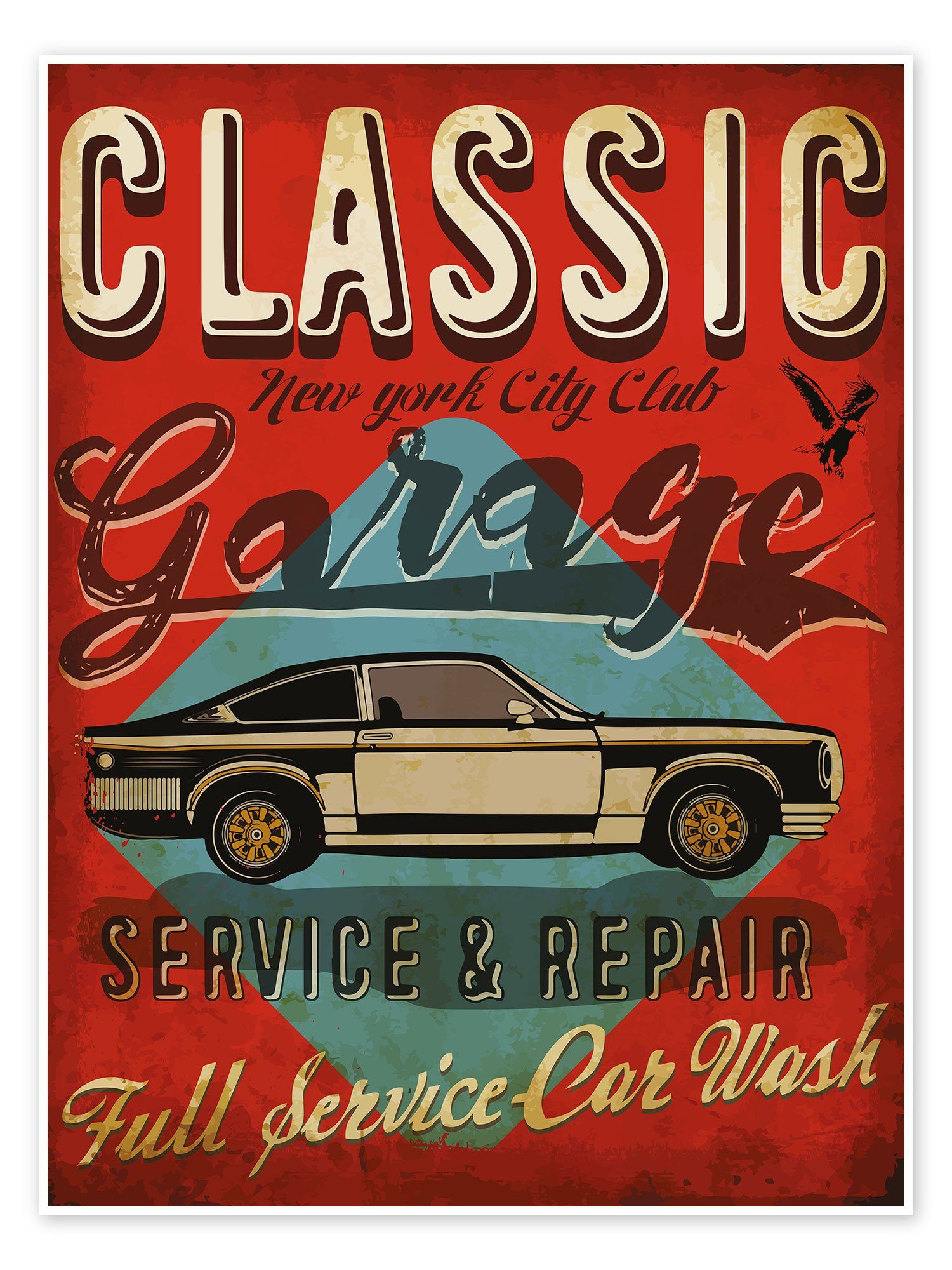 Posterlounge Poster Editors Choice, Klassische Garage, Illustration