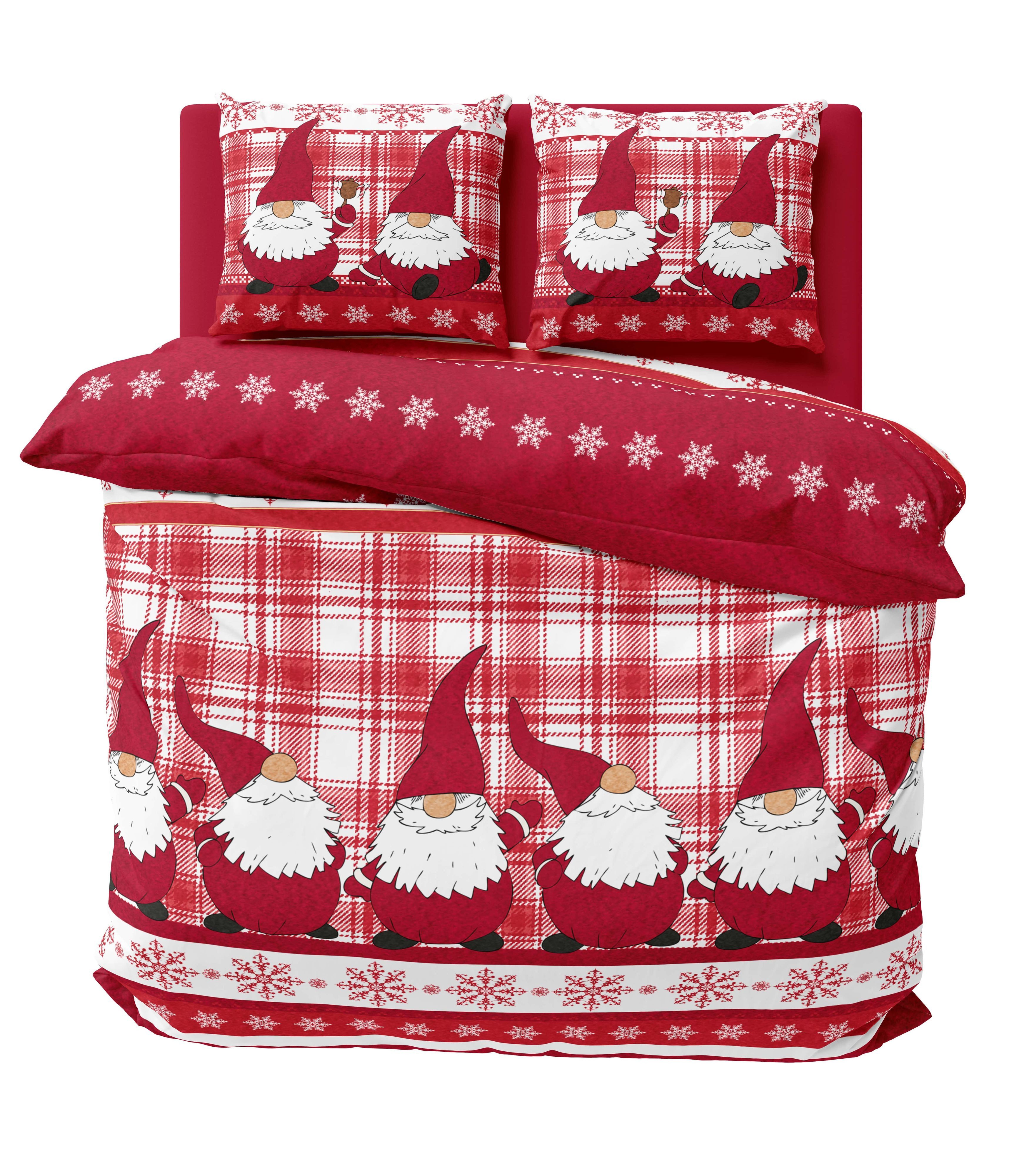 One Home Bettwäsche Winter Thermofleece, Fleece, 3 teilig, Weihnachten Wichtel Christmas, kuschelig flauschig warm weich Modern