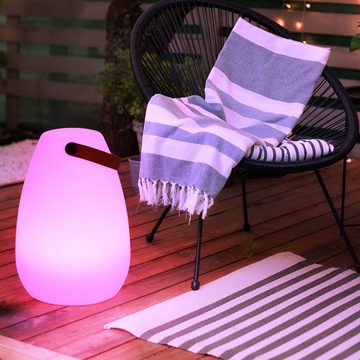 etc-shop LED Außen-Tischleuchte, LED-Leuchtmittel fest verbaut, Warmweiß, Farbwechsel, Tischleuchte Außen Akku Garten Tischlampe Outdoor USB aufladbar