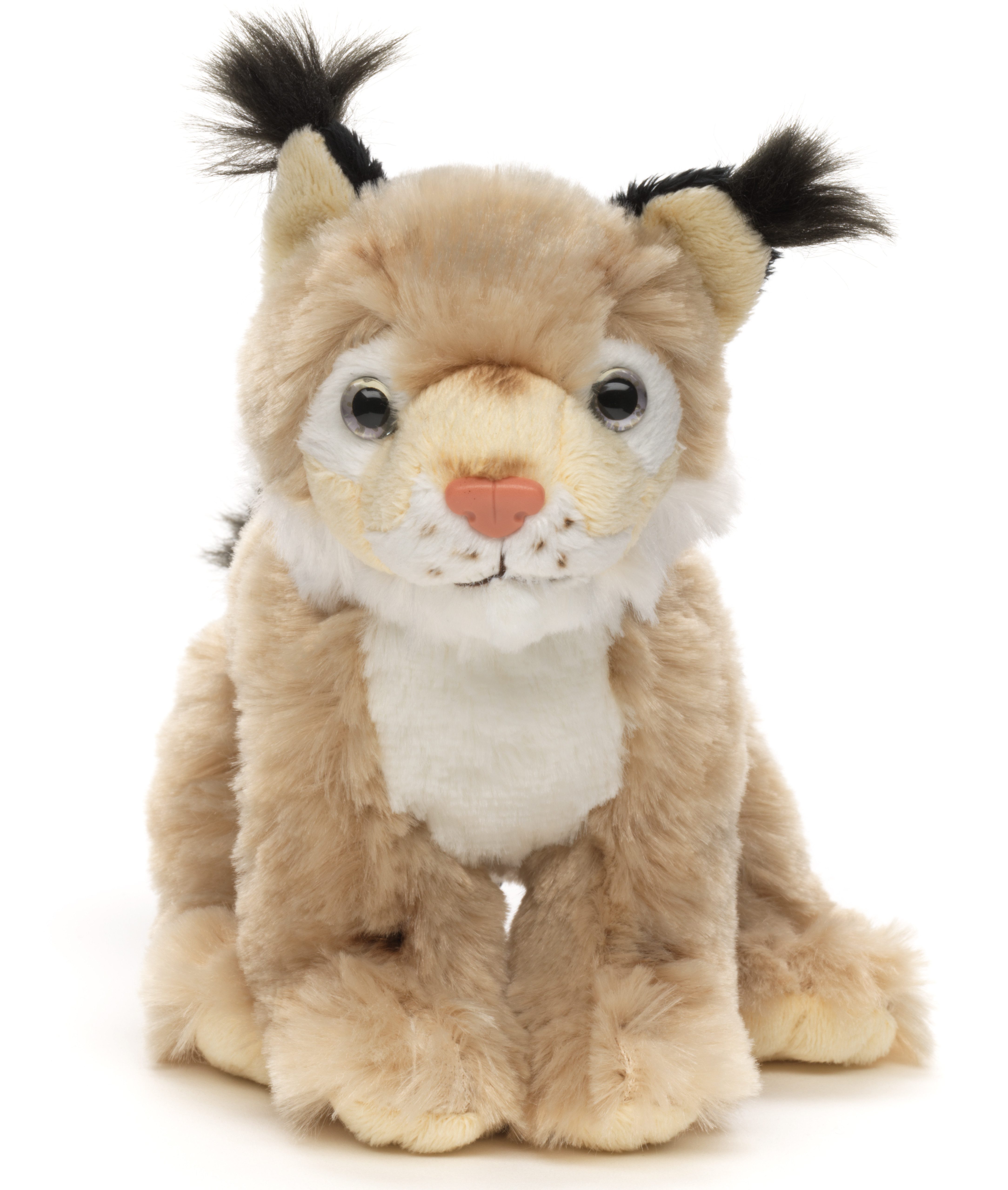 Uni-Toys Kuscheltier Luchs sitzend - 16 cm (Длина) - Plüsch-Katze - Plüschtier, zu 100 % recyceltes Füllmaterial