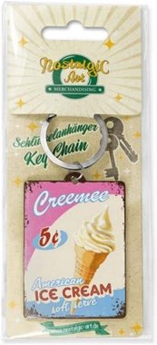 Nostalgic-Art Schlüsselanhänger mit Gravur Edelstahl Schlüsselanhänger Eckig - Ice Cream