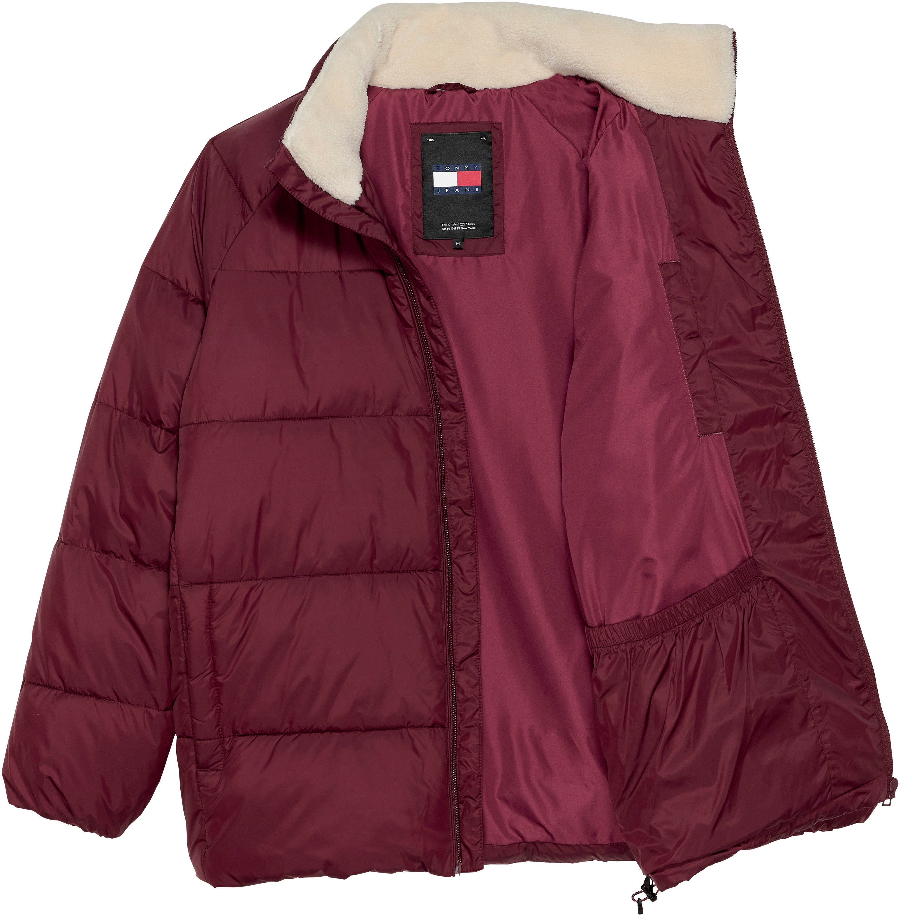 Tommy Jeans Steppjacke TJM POLY PUFFER EXT Winterjacke mit Stehkragen, gefüttertes Teddy, Innentaschen
