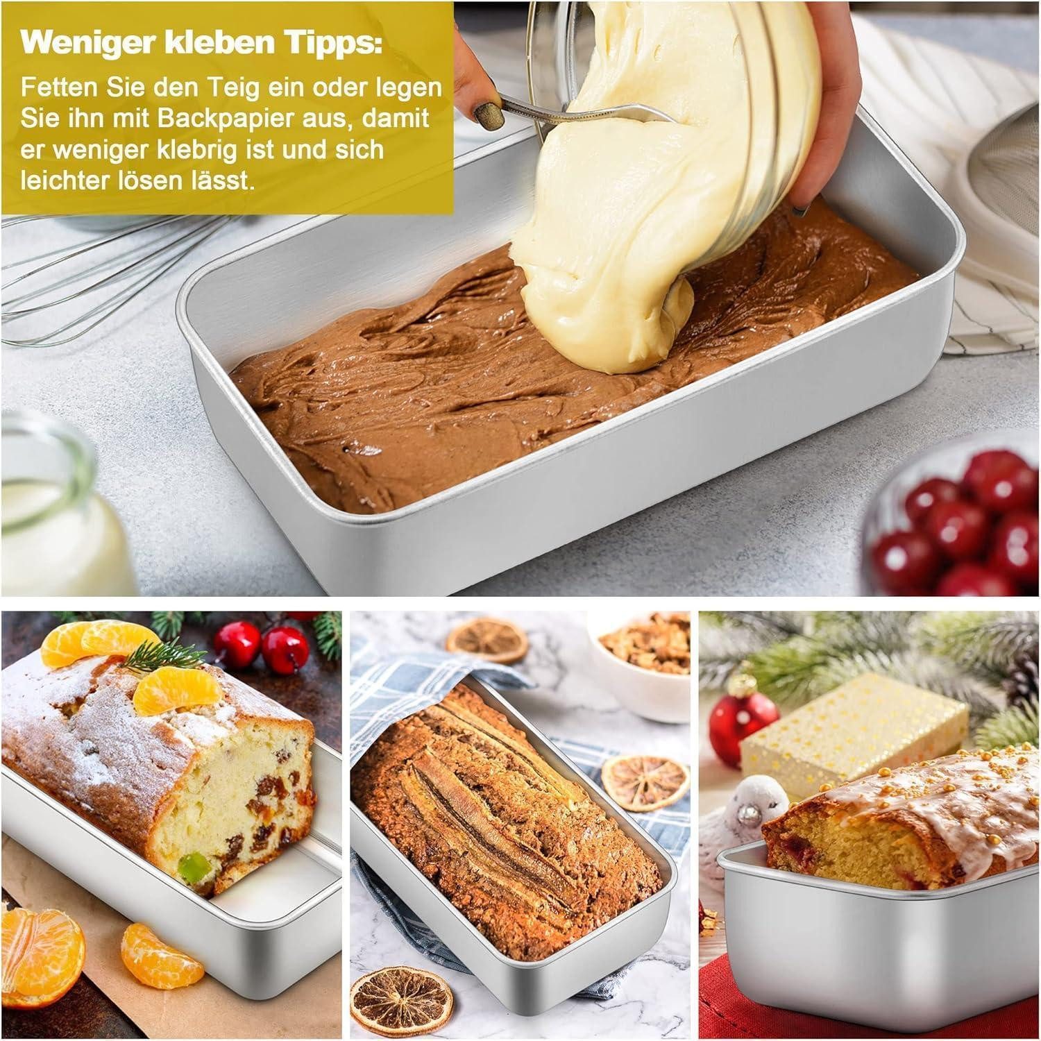 LuxusKollektion Kastenform Edelstahl Brotbackform 2er Set für Saftige Brot/Kuchen 23,5 x 12,6 x 6 – Bild 5 von 5