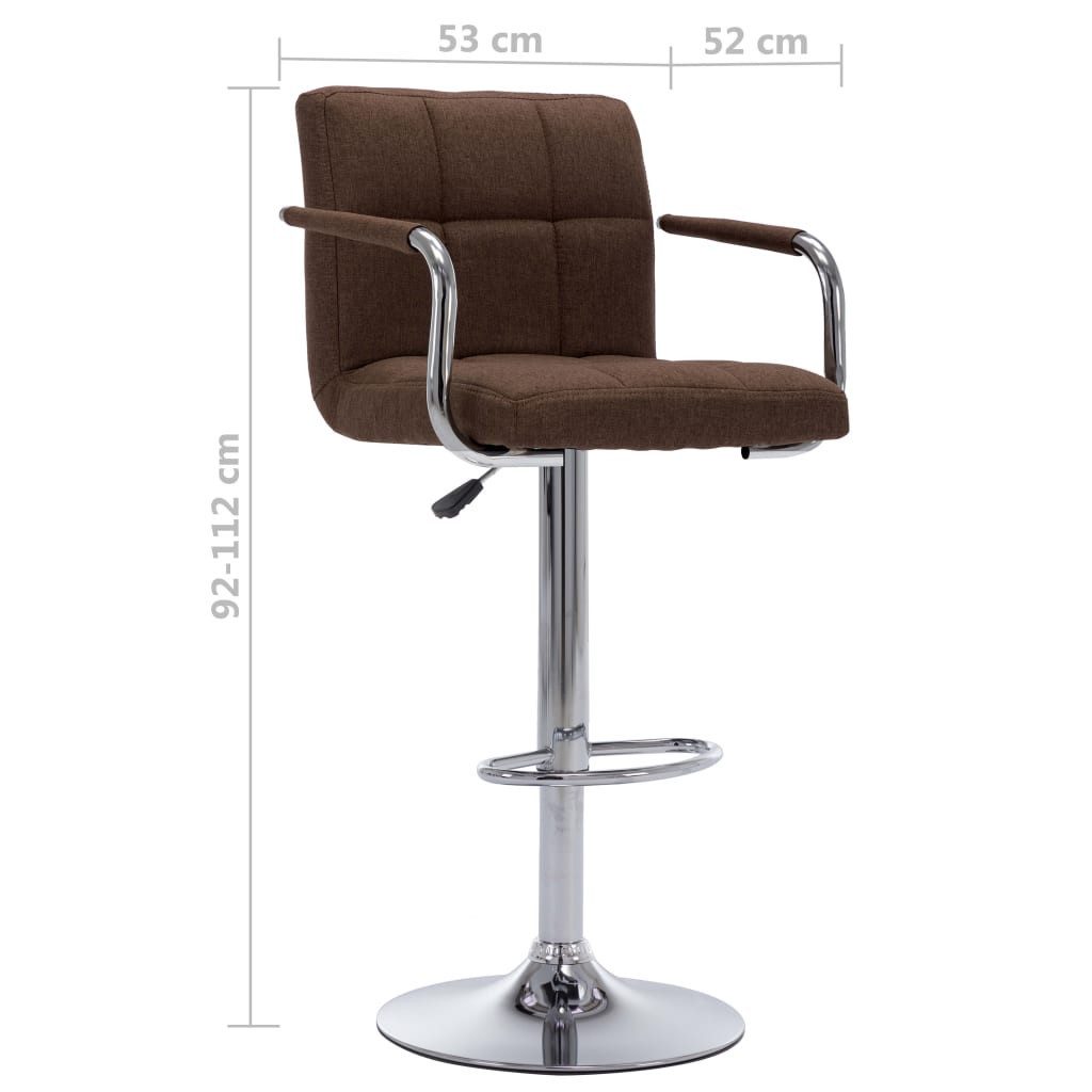 vidaXL Barhocker Barhocker 2 Stk. Braun Stoff (2 St)