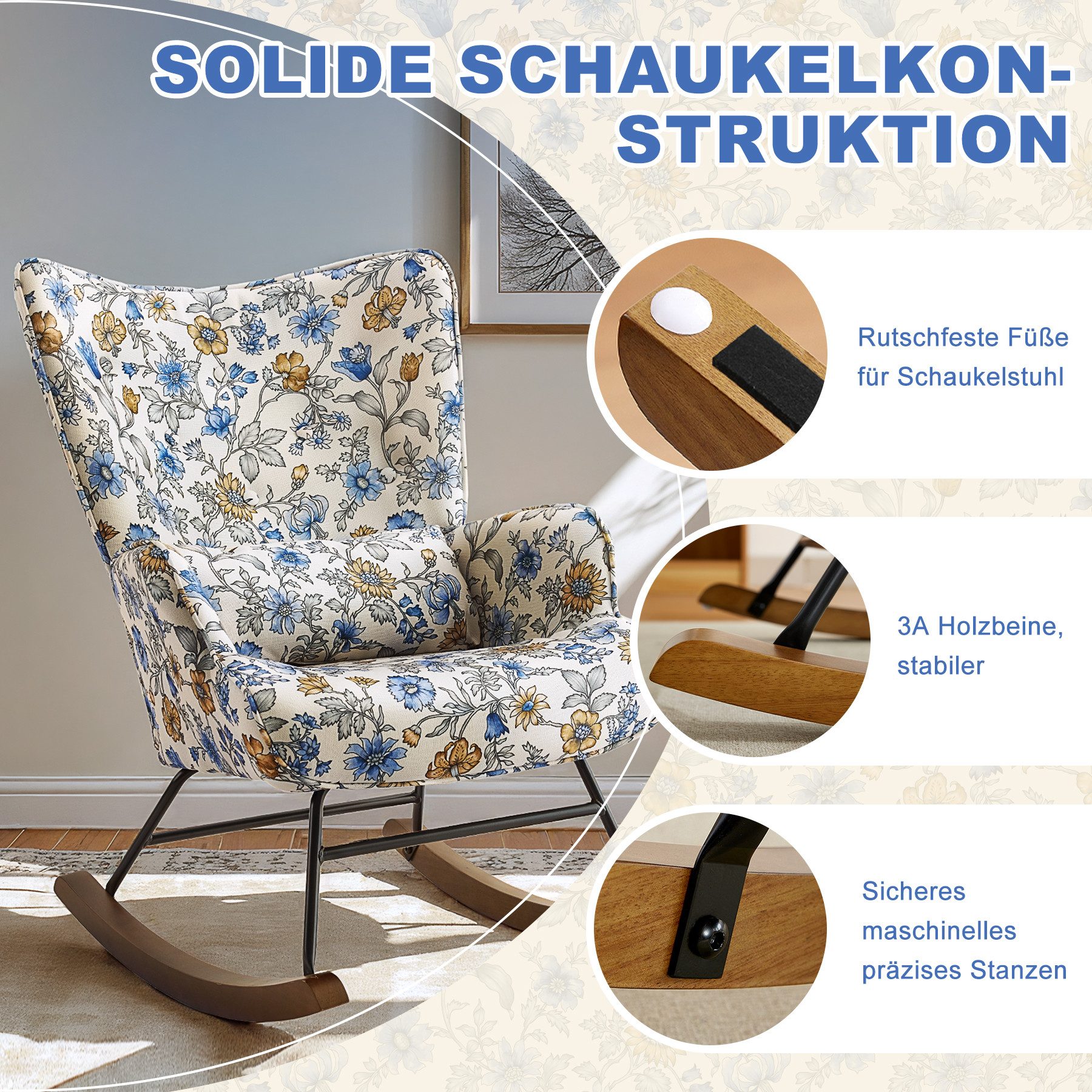HomeMiYN Schaukelstuhl Schaukelstuhl Wohnzimmer Samt mit günstig online kaufen