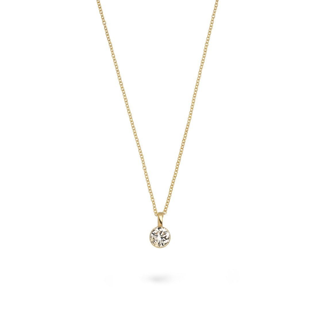 Goldkette Diara Halskette Zarge Lab Grown Diamant 0,5 ct 585er Gelbgold DS3300G