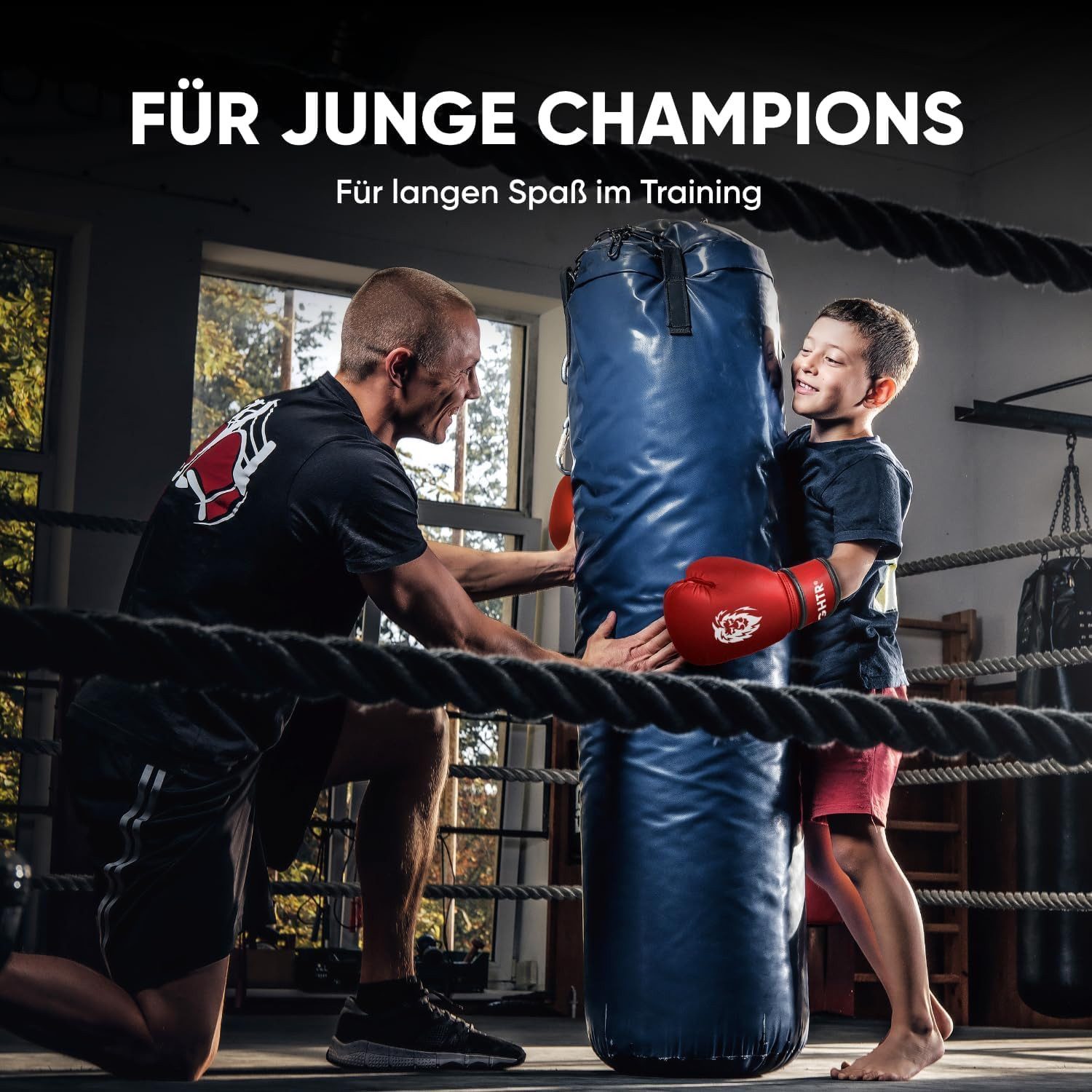 FIGHTR Kinderboxhandschuhe aus Kunstleder für Training & Kampfsport – Bild 5 von 5