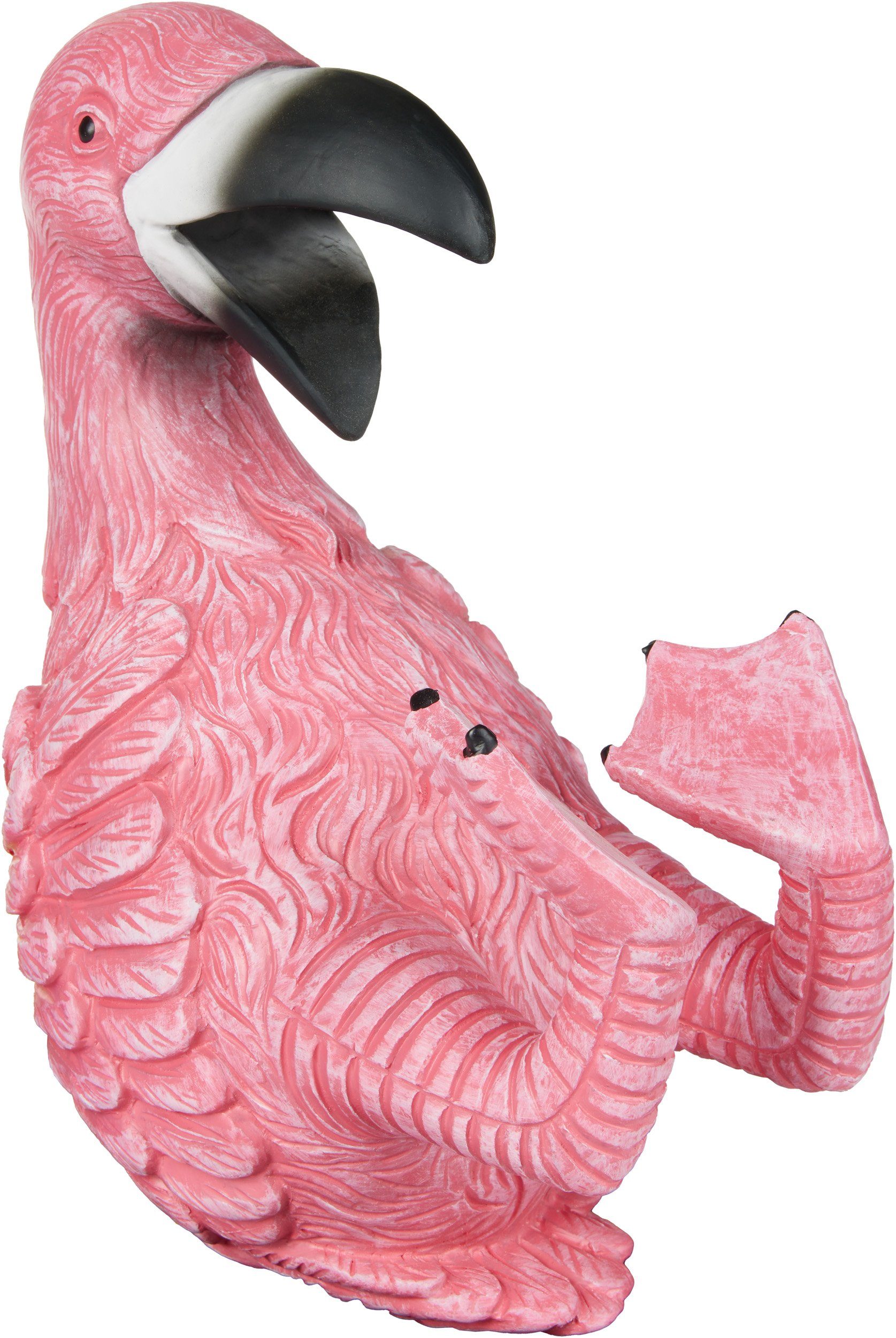 BRUBAKER Weinflaschenhalter Durstiger Flamingo - Flaschenhalter Trinkende Tiere, (Witzige Dekoration Wein Geschenk, 1-St., Rosa Vogel Deko Figur Handbemalt Bar Weinzubehör), Flaschenhalter Trinkende Tiere - Flaschenständer lustig