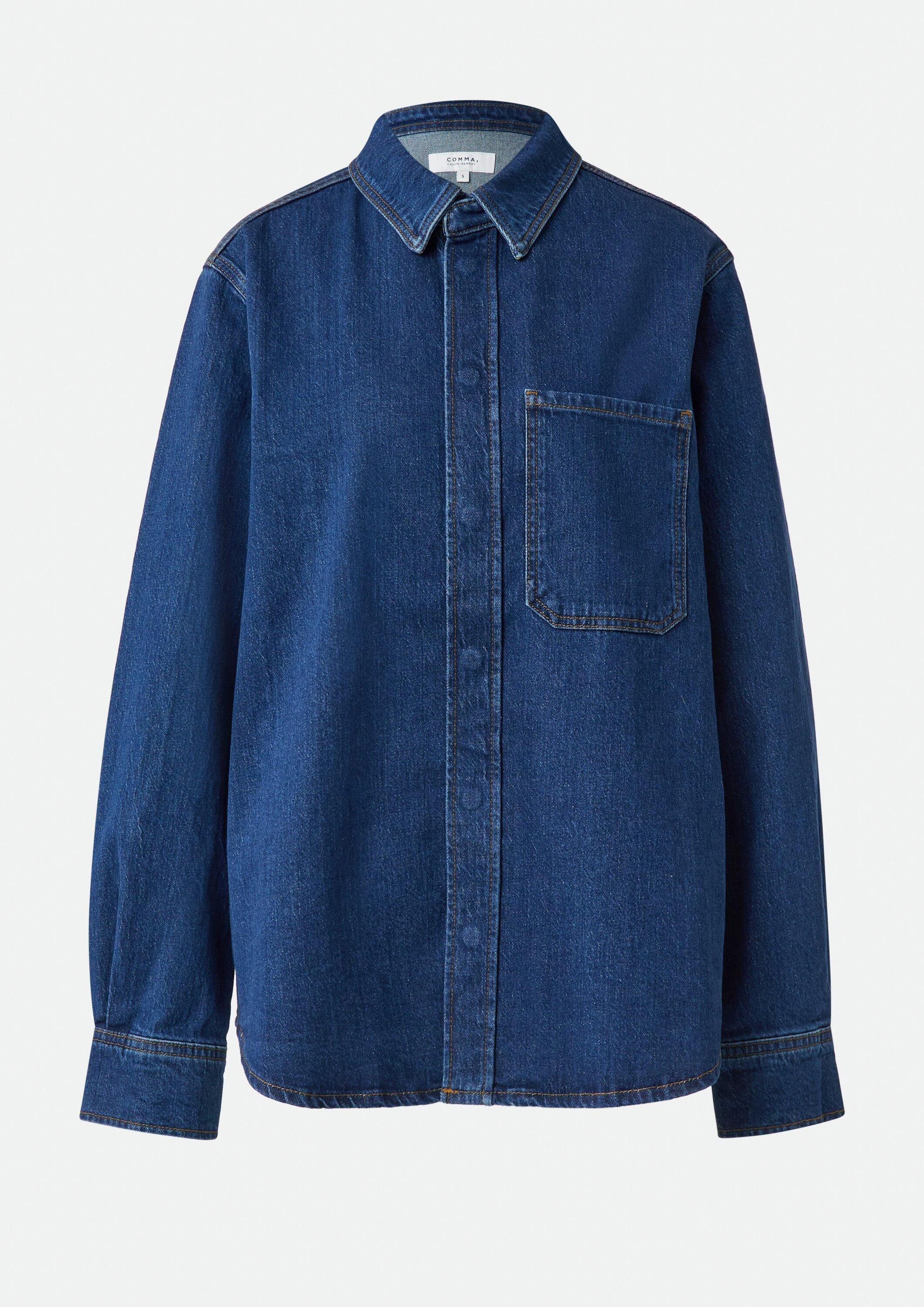 comma Hemdjacke Bluse Oversized Denim-Overshirt