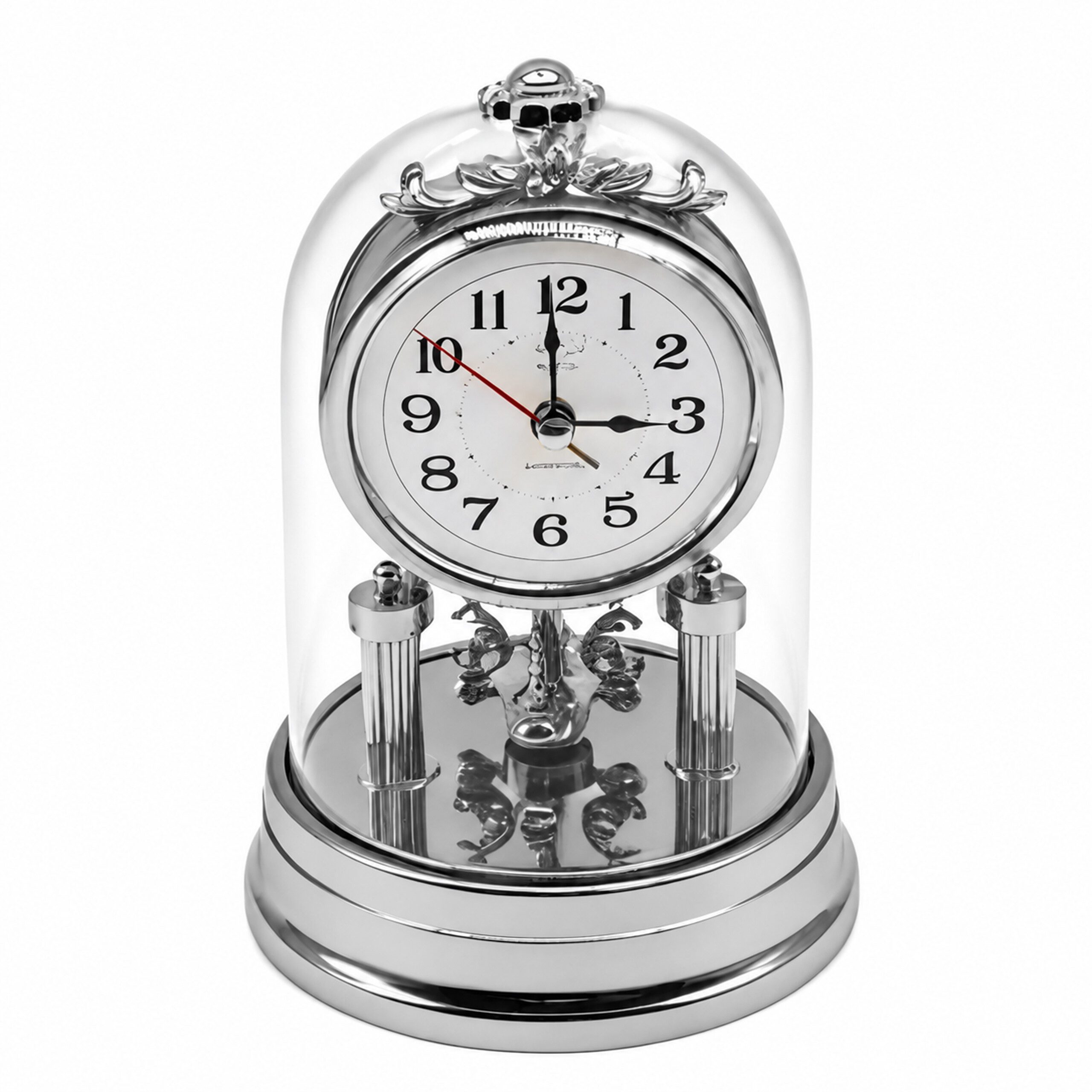 relaxdays Tischuhr Retro Tischuhr silber