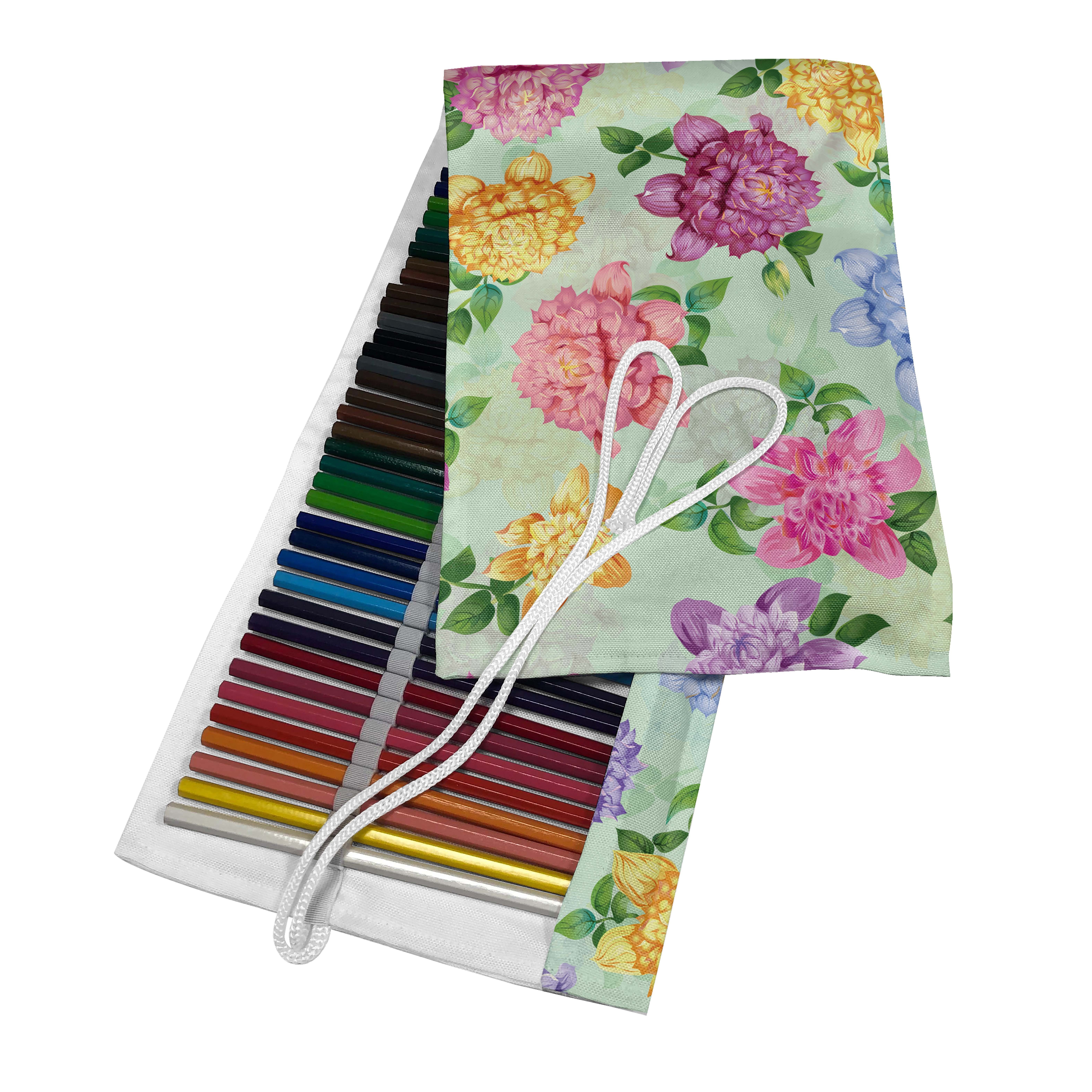 Abakuhaus Federmäppchen Blumenschönheit tragbar Mehrfarbig Stiftablage Braut Organizer, langlebig Segeltuch und Jahrgang