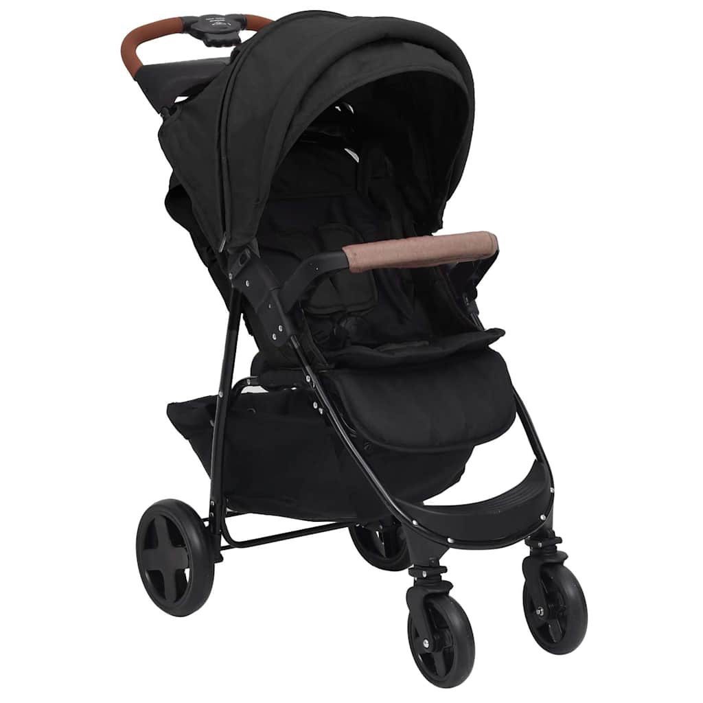 vidaXL Kinder-Buggy 2-in-1 Kinderwagen Anthrazit Stahl