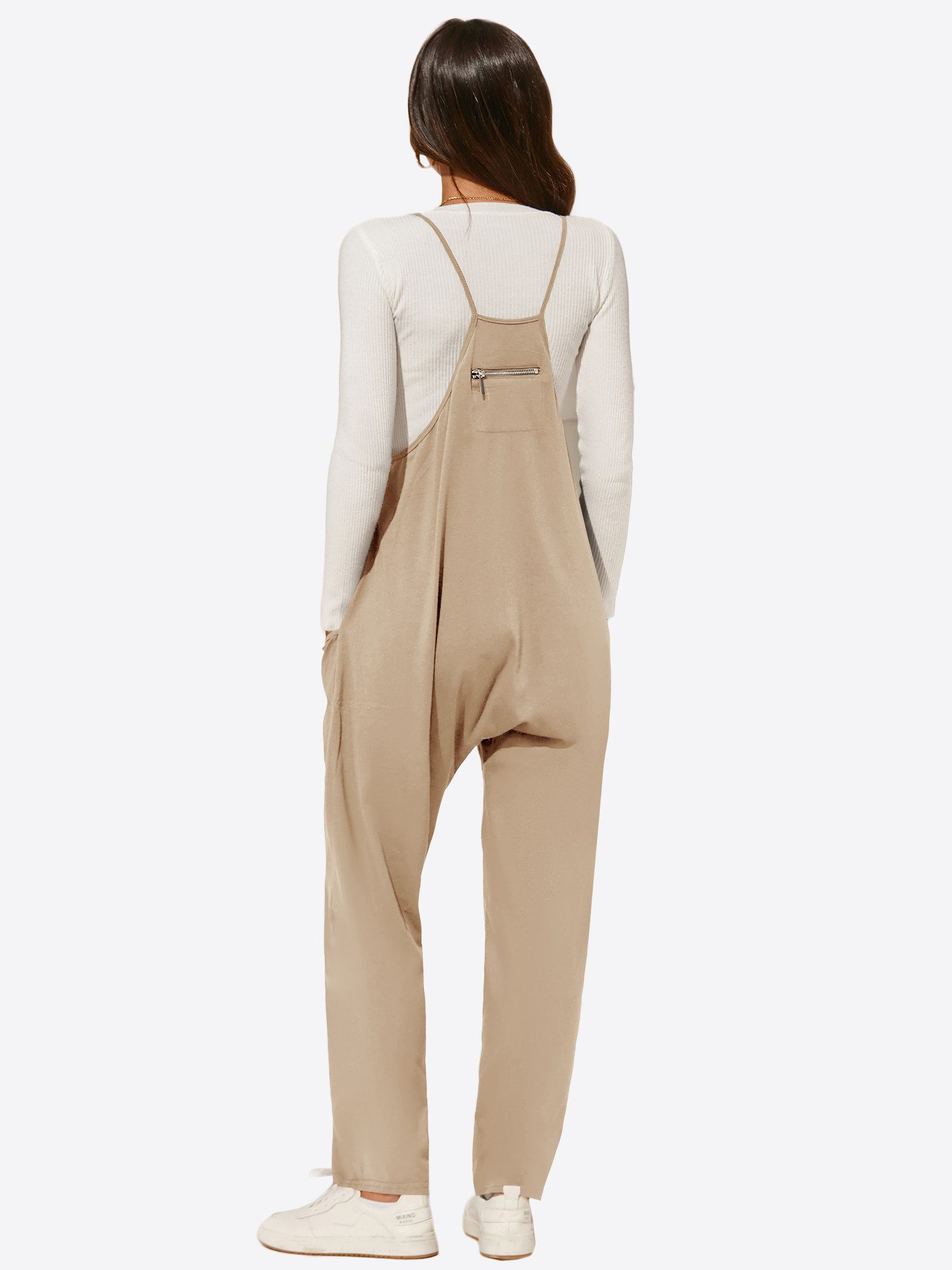 Imily Bela Jumpsuit Damen Lockere Lässige Lange Hosen (Packung, 1-tlg., 1per-Pack) Einfarbig