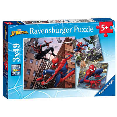 Ravensburger Puzzle »Kinder Puzzle Box Marvel Spiderman 3 x 49 Teile Ravensburger Spider-Man«, 49 Puzzleteile