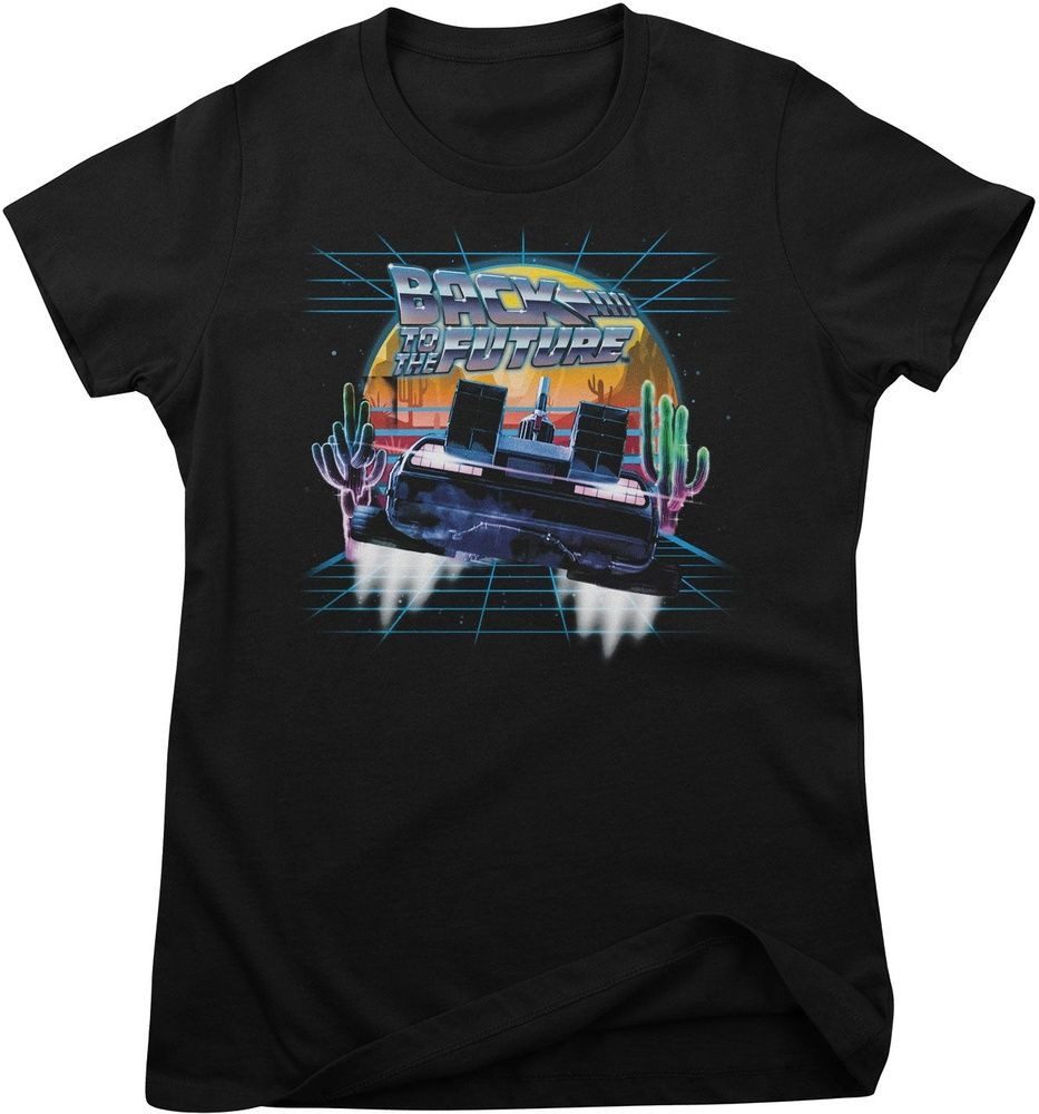 Back to the Future T-Shirt Back To The Future Retro Neon Desert Girly Tee