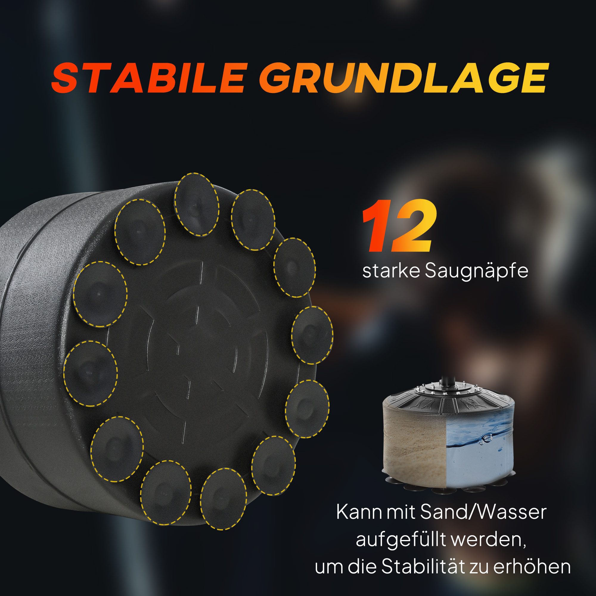 HOMCOM Standboxsack mit 2 Speedbällen Reflexstange Basis 160-230cm höhenverstellbar (Standbox-Trainer, 1-tlg., Boxstand), Geeignet für Erwachsene Jugendlichen Schwarz