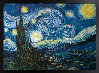Close Up Kunstdruck Starry Night Poster gerahmt (G842910+Z107030)