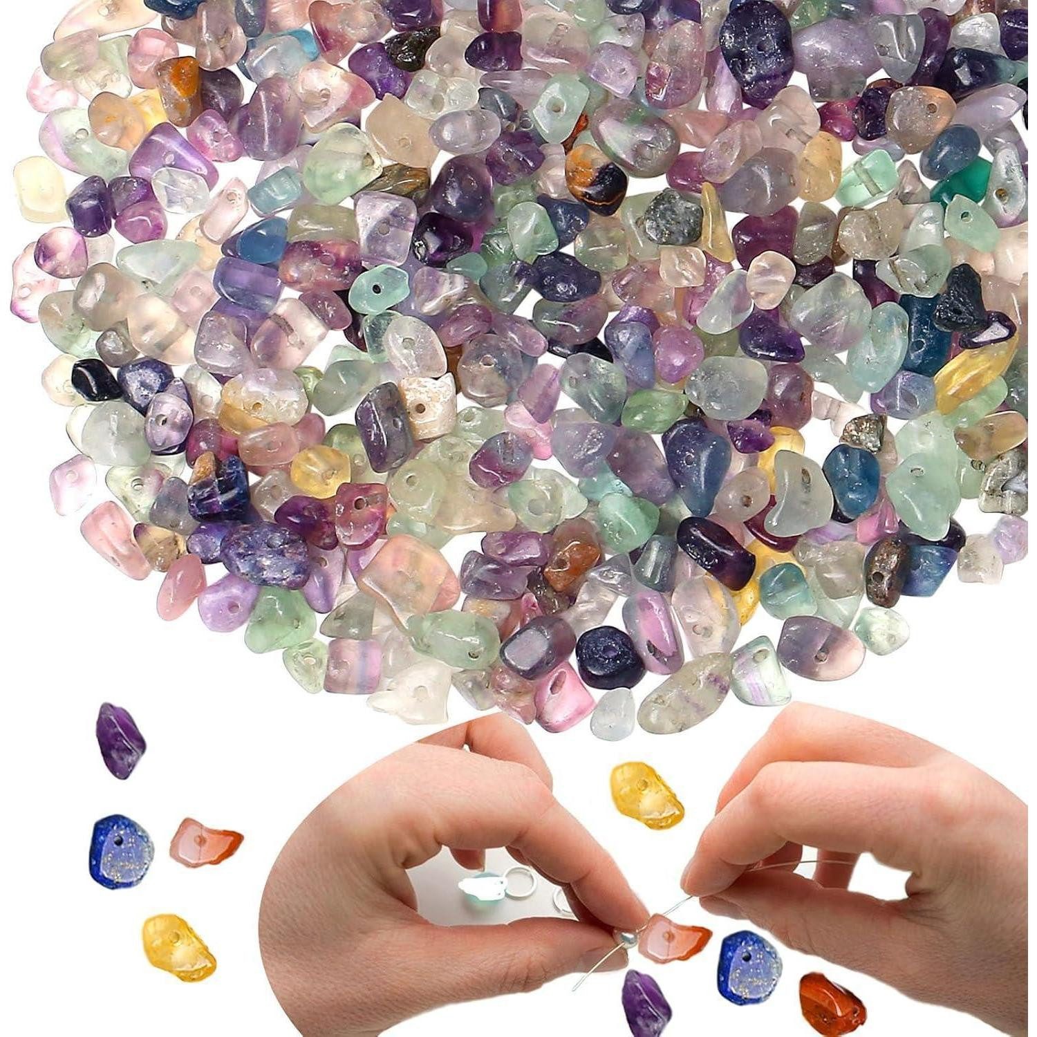 LuxusKollektion Bastelperlen Fluorit Kristall Perlen DIY Schmuck Basteln Kit 400 Stück 5-8mm, (400-tlg)
