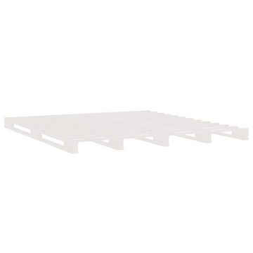 furnicato Bett Palettenbett Weiß 150x200 cm Massivholz