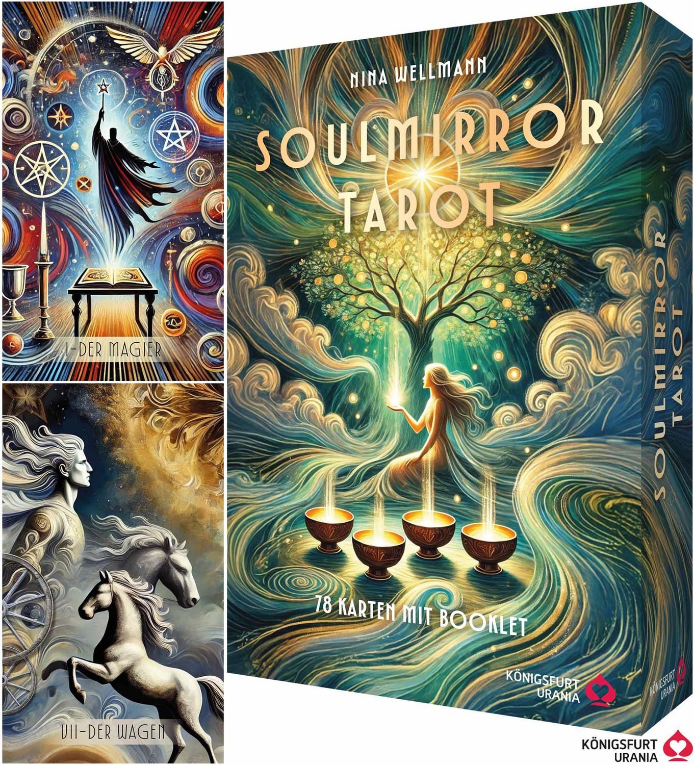 Soulmirror Tarot - 78 Karten mit Buch - (Soul Path, sensitive Tarotkar / Nina Wellmann, X