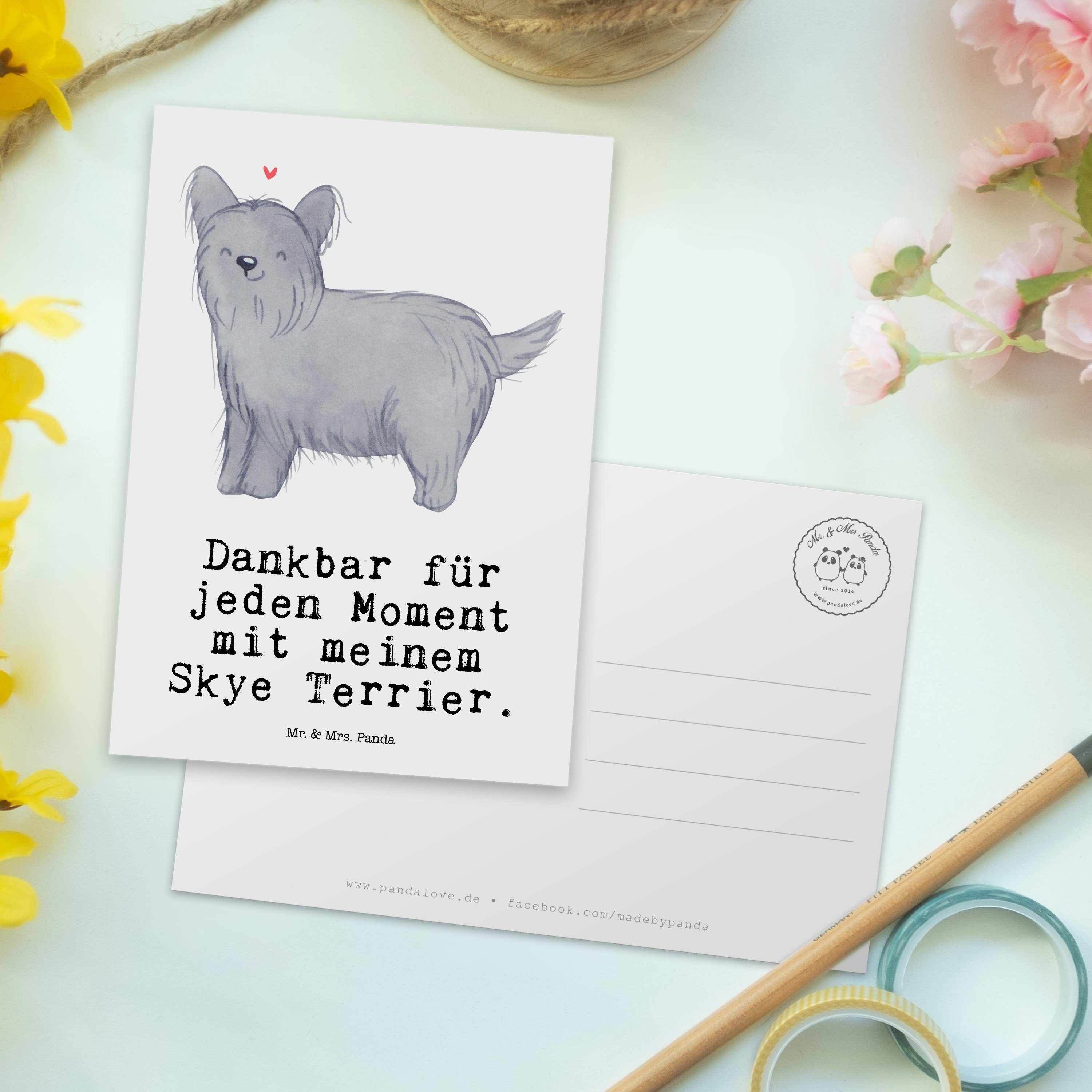 Panda Postkarte & Geschenk, Mr. Moment Ti Einladungskarte, Skye - Weiß Terrier - Mrs. Rassehund,