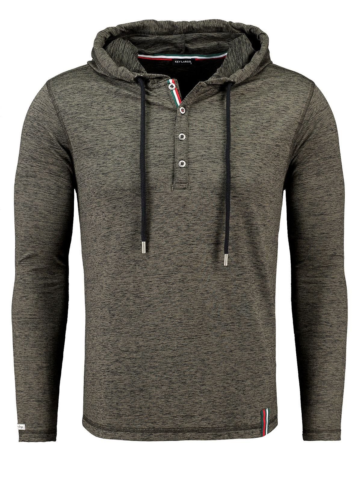 Henleyshirt für Herren Jesse Longsleeve hoody Sweatshirt mit Kapuze MLS00058