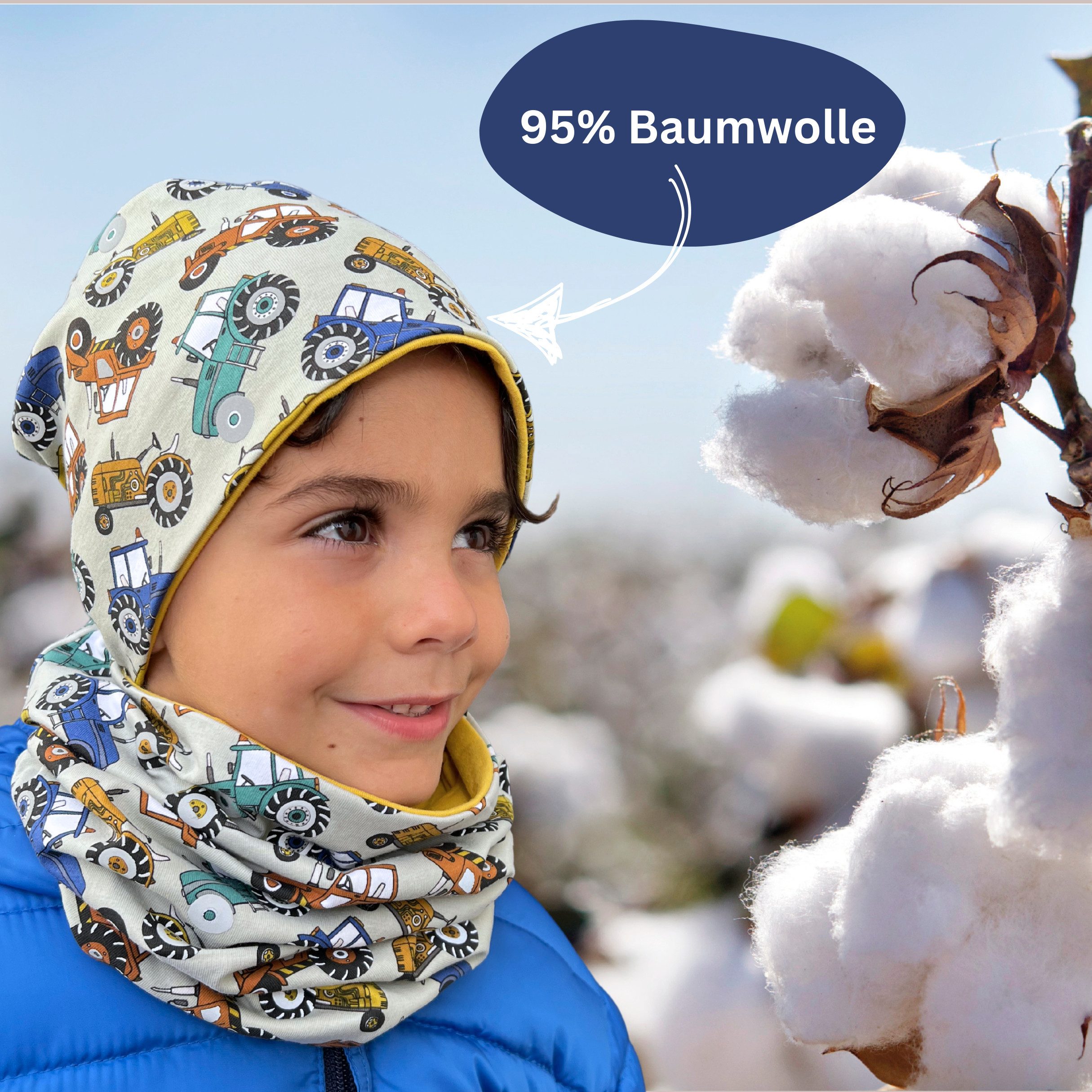 HECKBO Beanie 360° Reflektor Kinder Beanie Mütze & Loop Schal Set – Bild 4 von 5